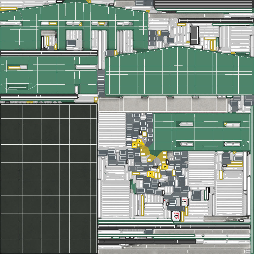 3 Green Industrial Buildings  3D Model Collection_11