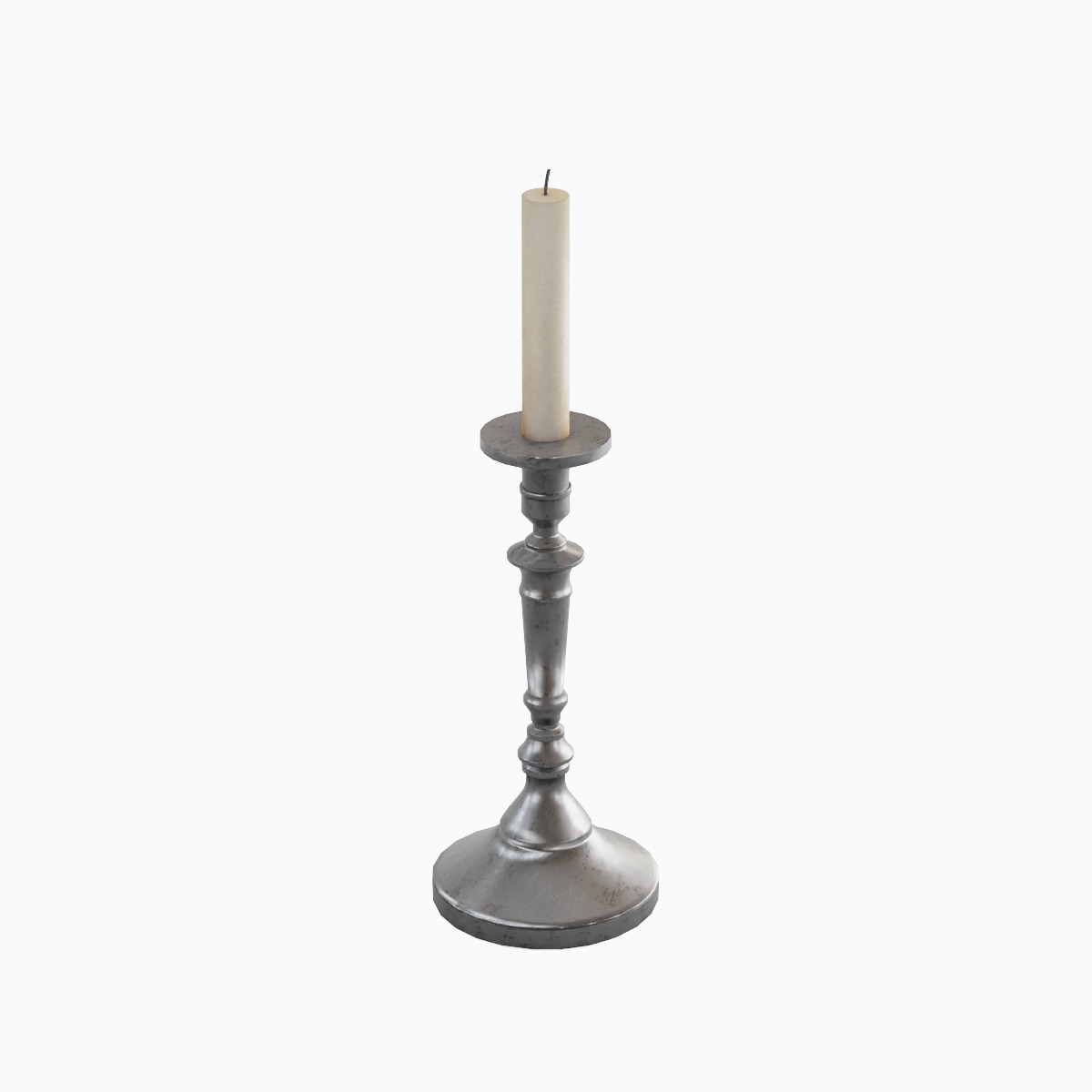 Vintage Candlestick 02 Low-poly 3D model_5