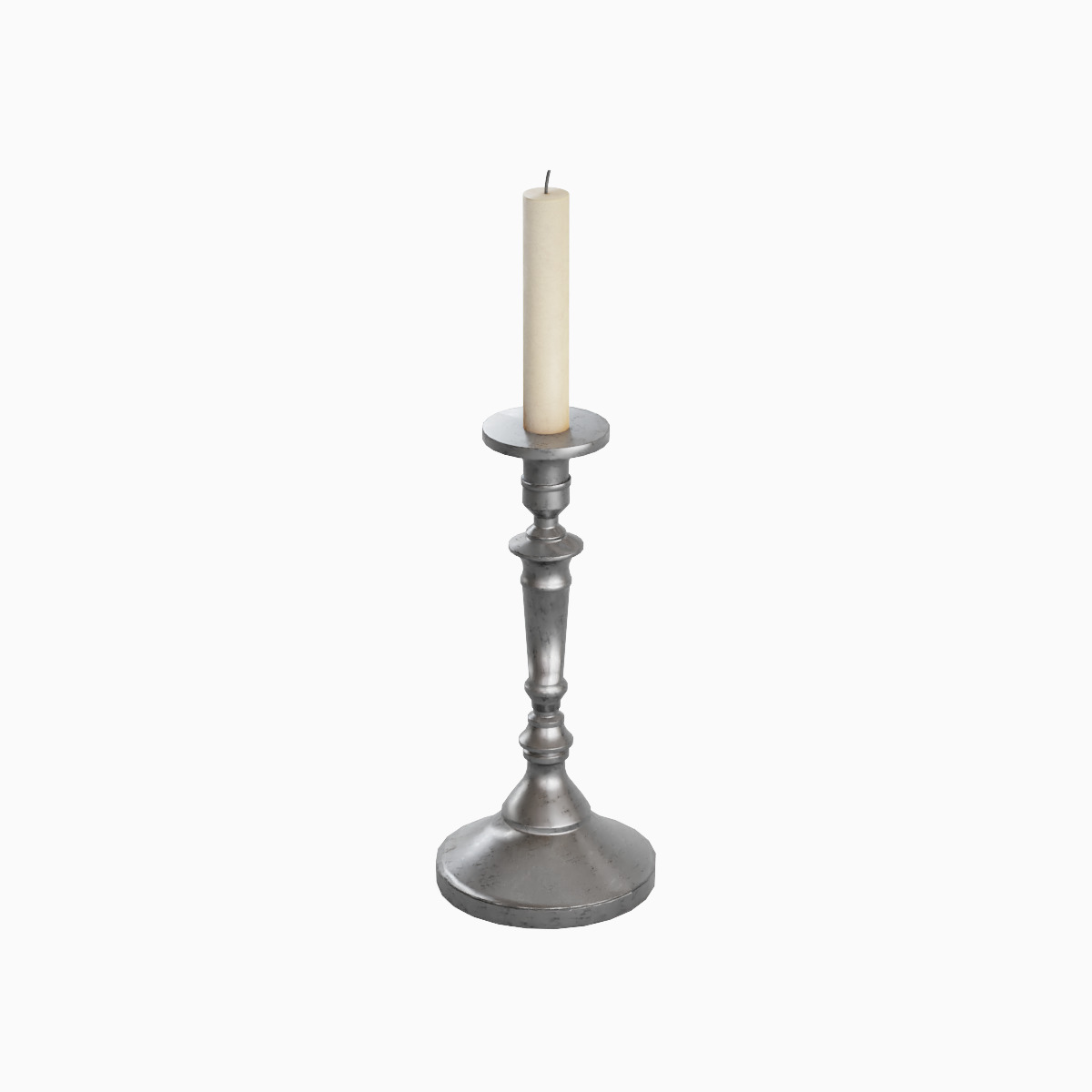 Vintage Candlestick 02 Low-poly 3D model_4