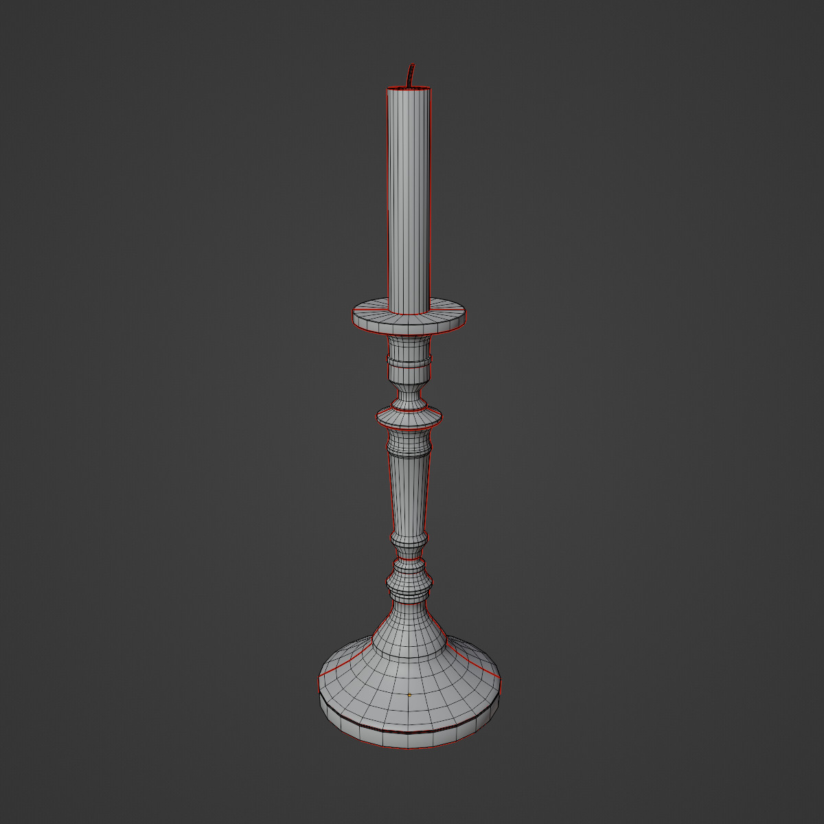 Vintage Candlestick 02 Low-poly 3D model_8