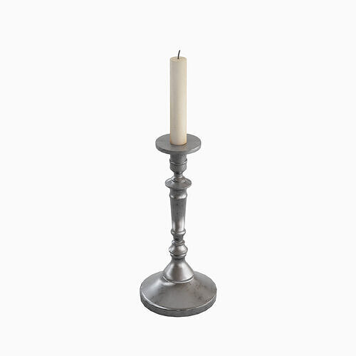 Vintage Candlestick 02 Low-poly 3D model