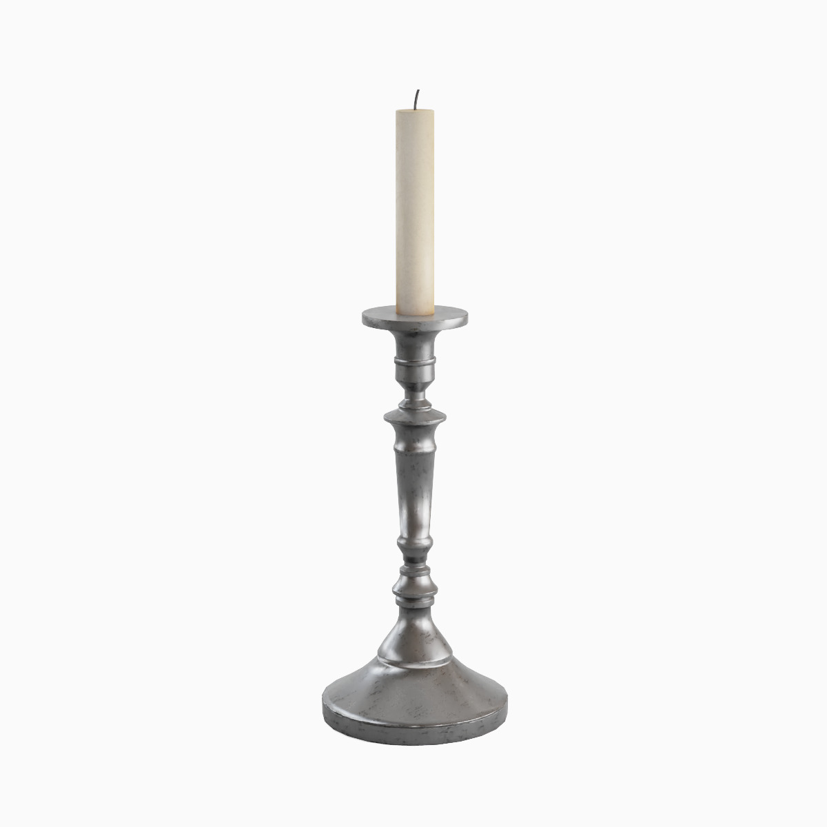 Vintage Candlestick 02 Low-poly 3D model_2