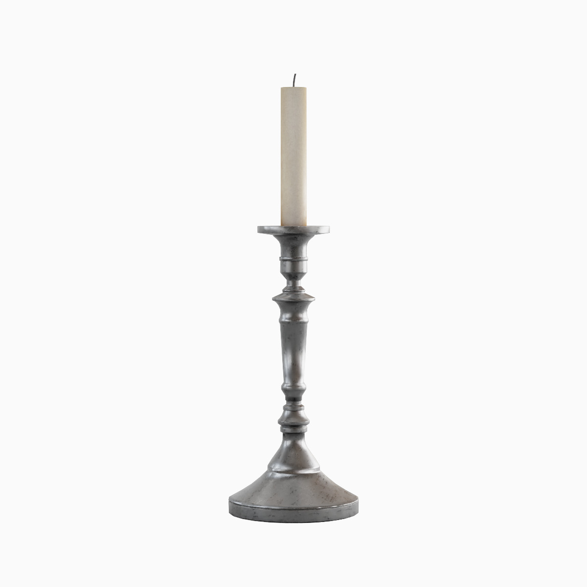 Vintage Candlestick 02 Low-poly 3D model_3