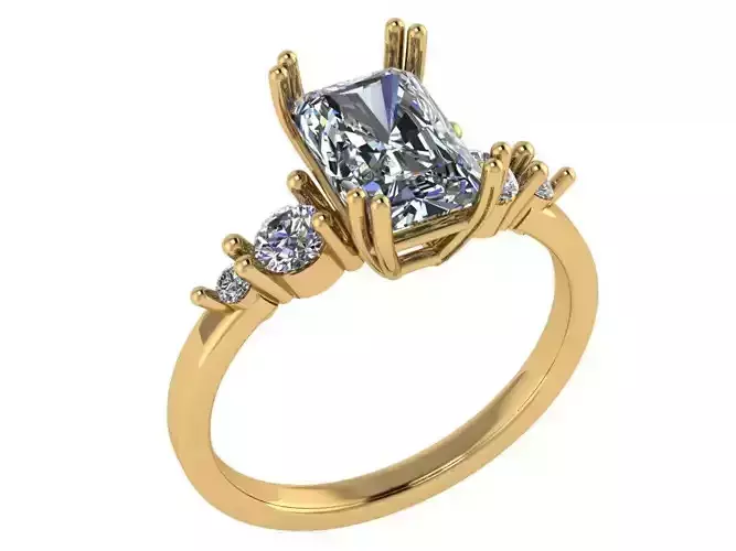 Prong Radiant shaped ring 3D print model