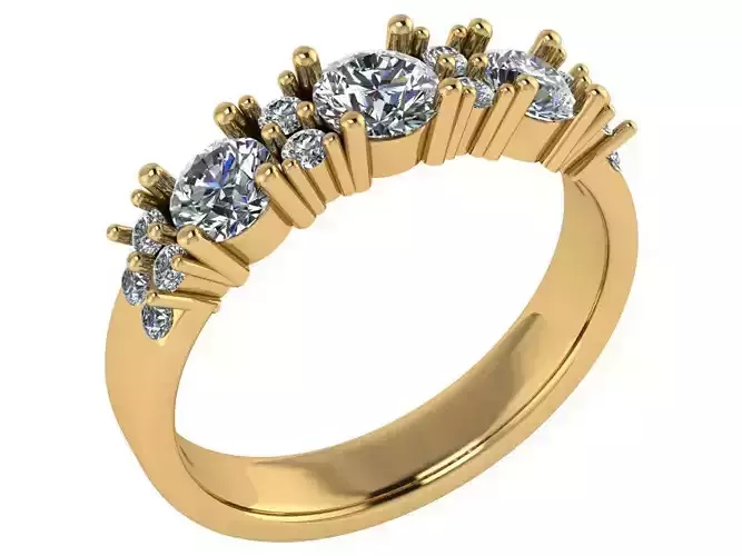 Weeding band with diamonds