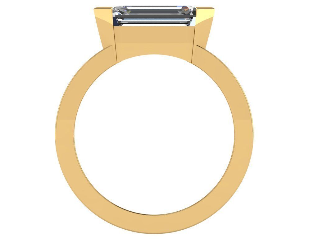 Emerald Channel - Bar Ring 3D print model_1