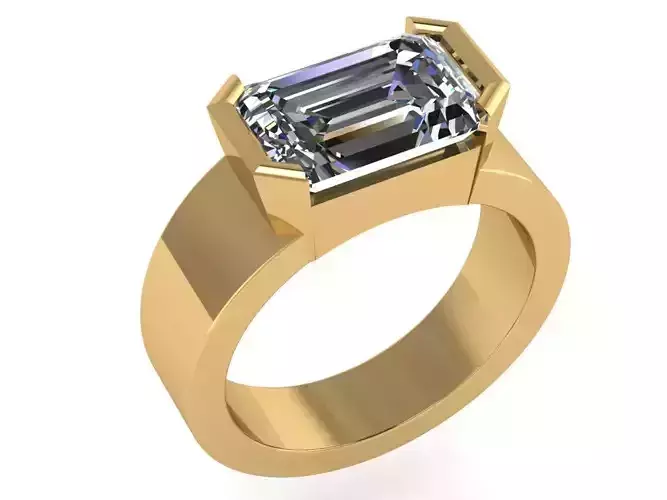 Emerald Channel - Bar Ring