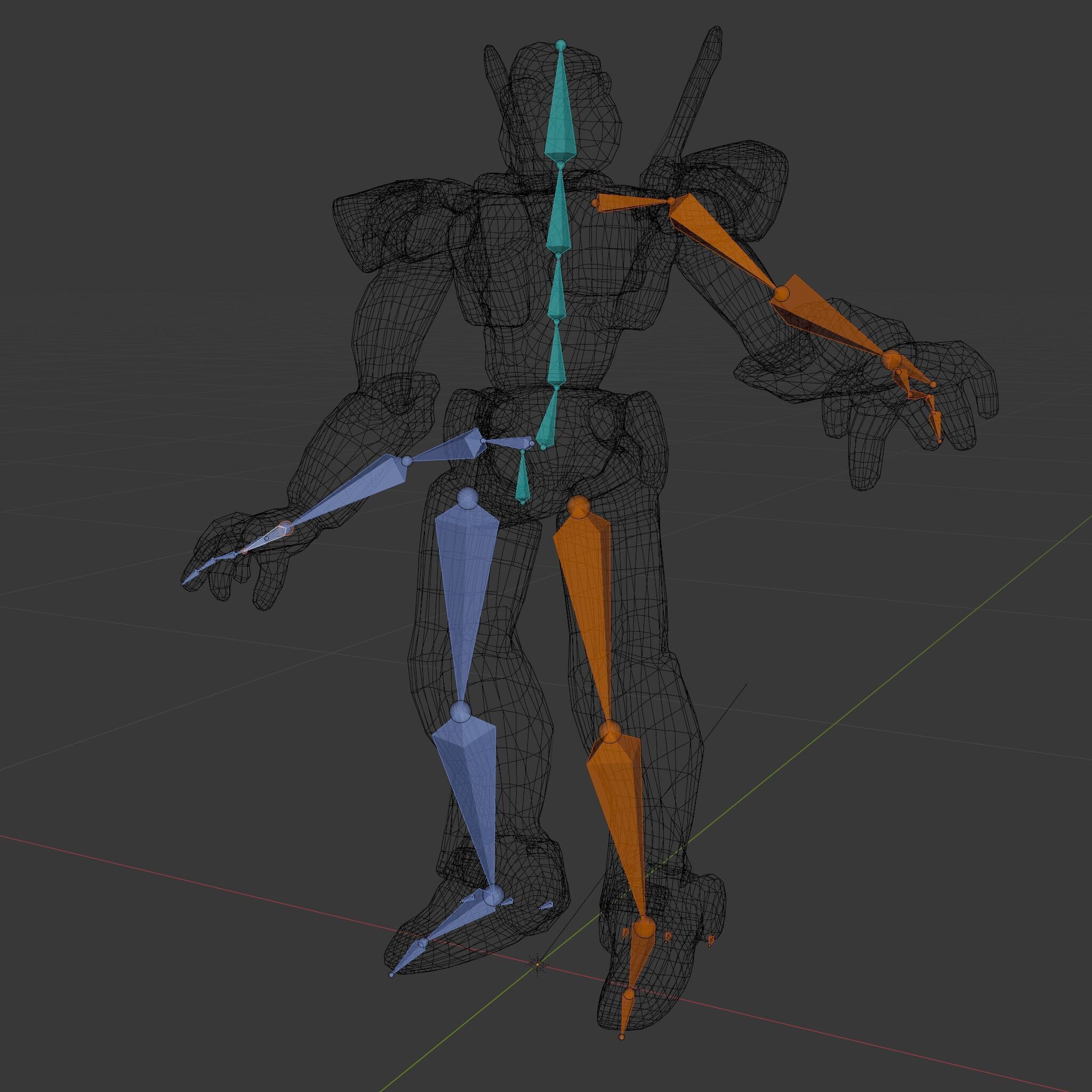 Futuristic Combat Mecha Robot Rigged and Animated Low-poly 3D model_6