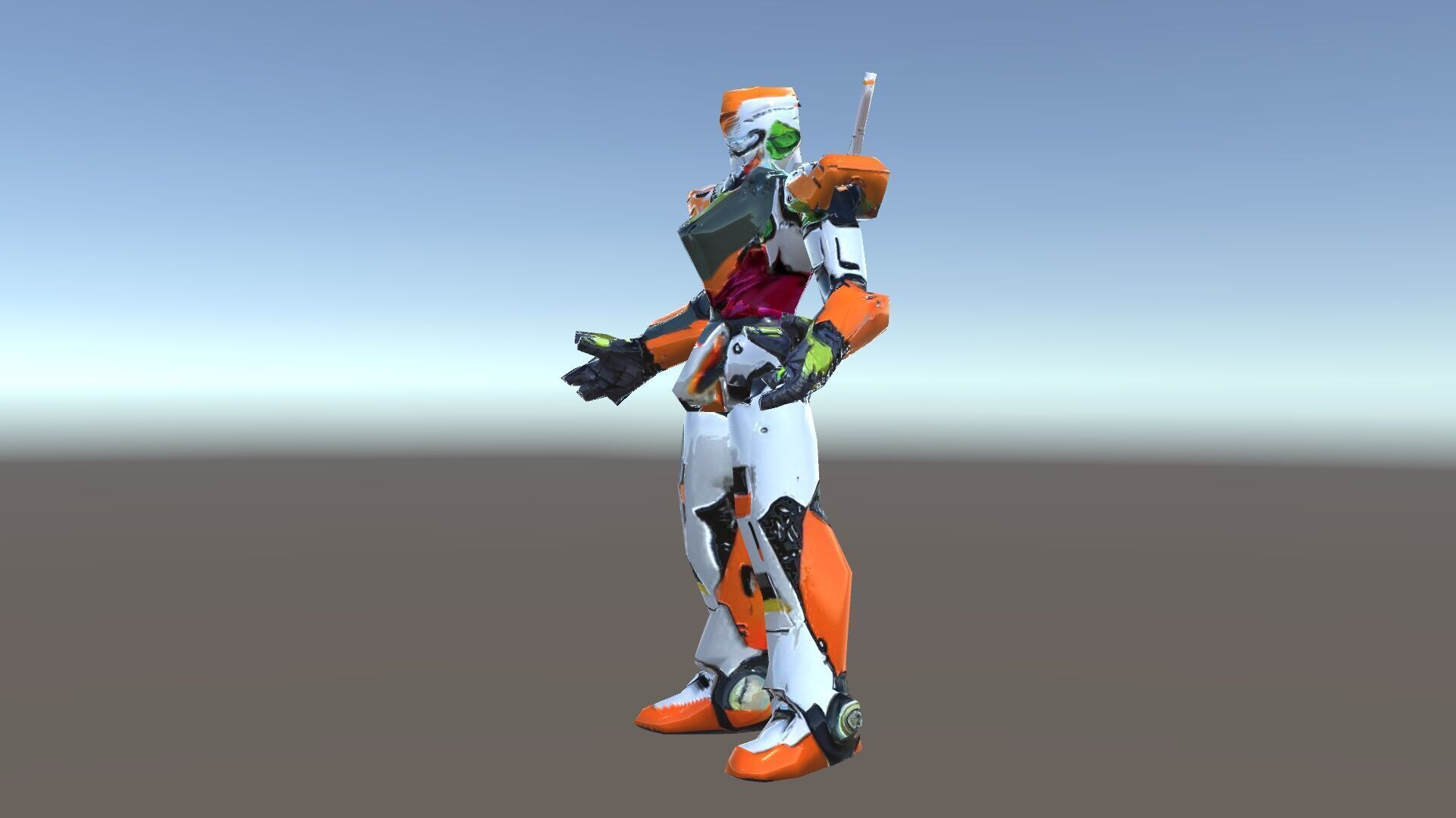 Futuristic Combat Mecha Robot Rigged and Animated Low-poly 3D model_34