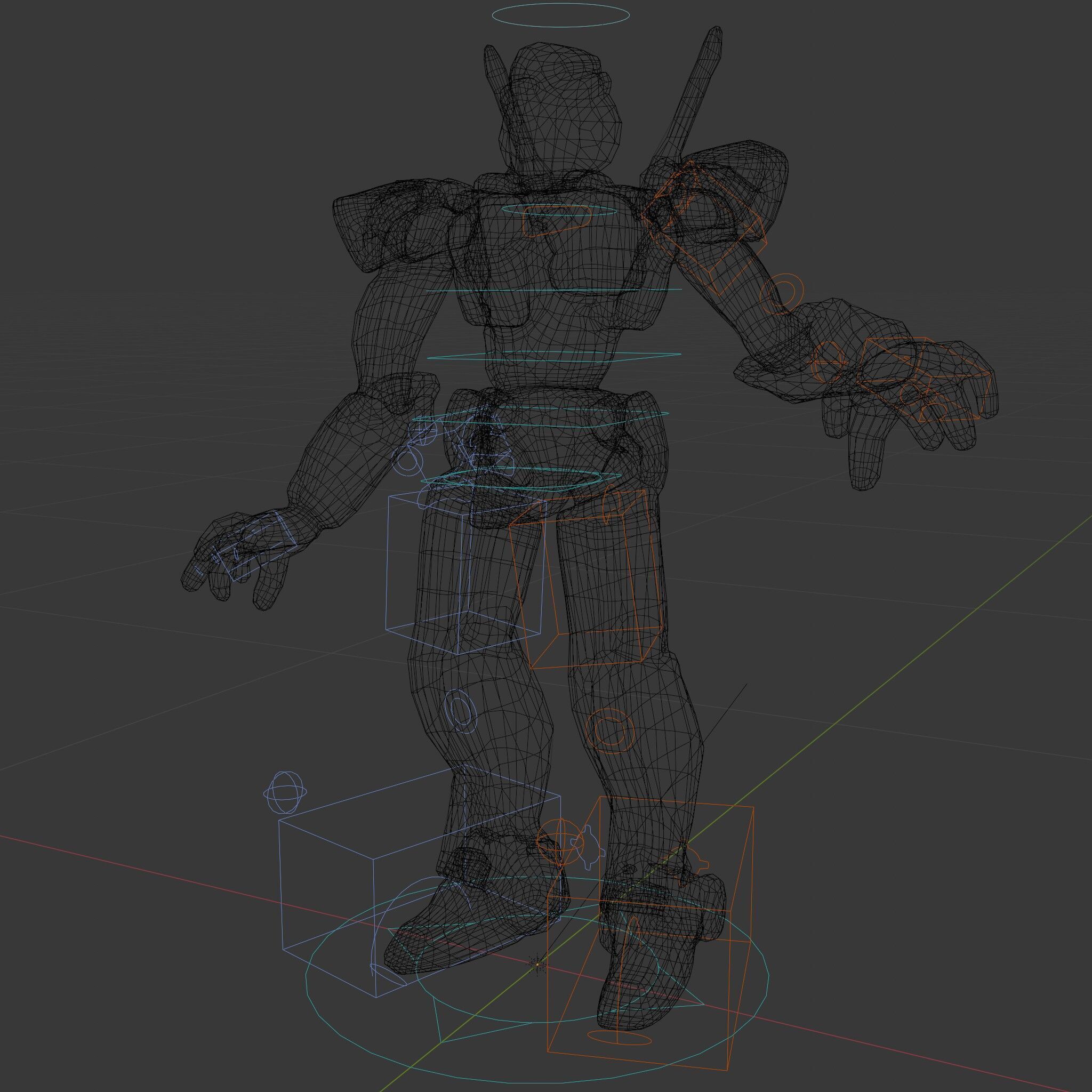 Futuristic Combat Mecha Robot Rigged and Animated Low-poly 3D model_9