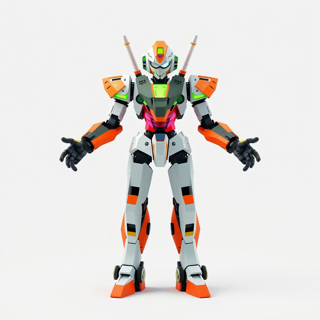 Futuristic Combat Mecha Robot Rigged and Animated Low-poly 3D model_2