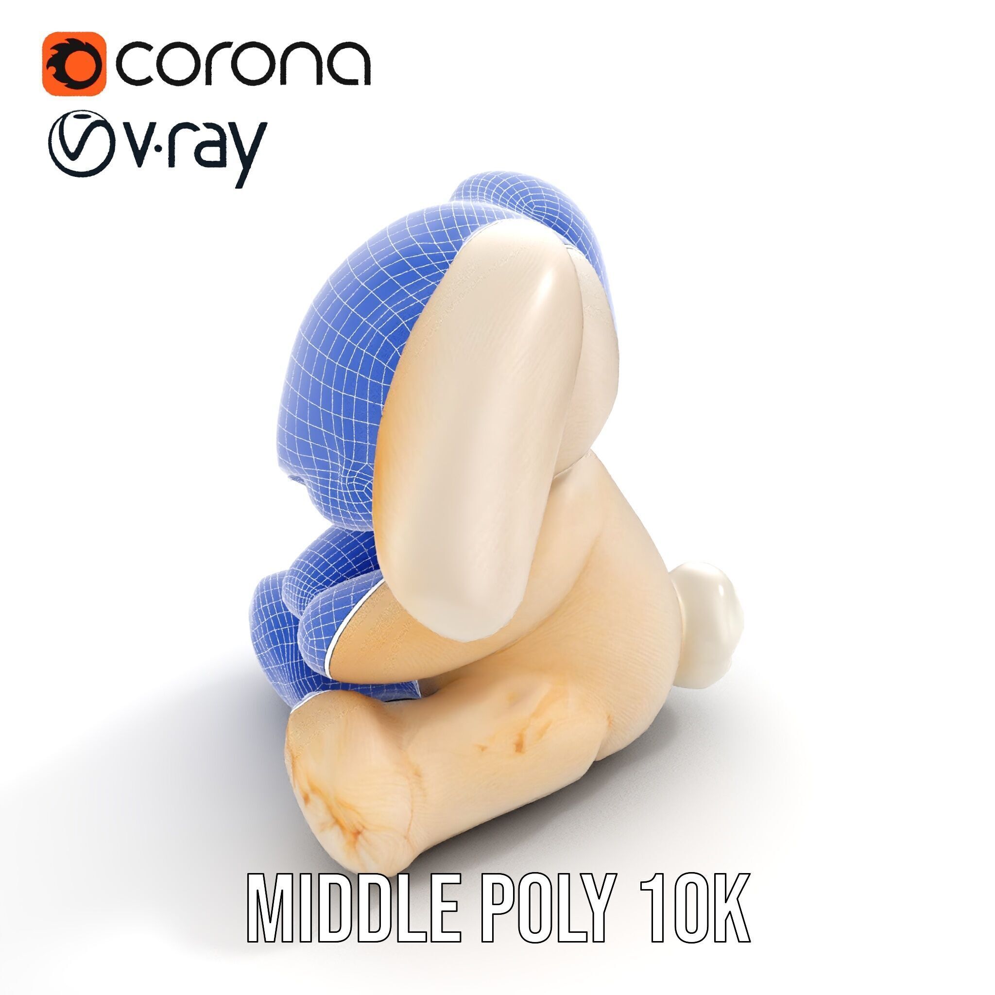 Fluffy Bunny Plush Toy D Model Pack Low-poly 3D model_28