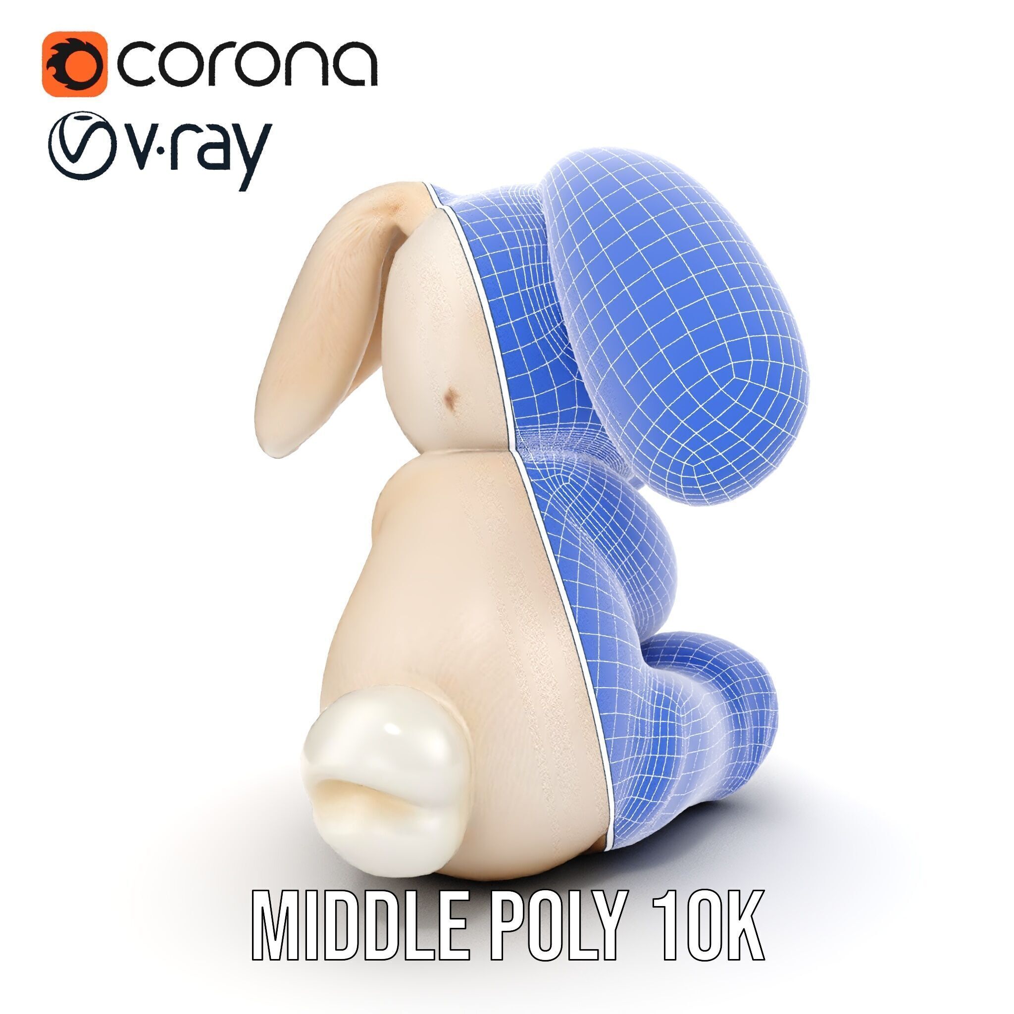 Fluffy Bunny Plush Toy D Model Pack Low-poly 3D model_30