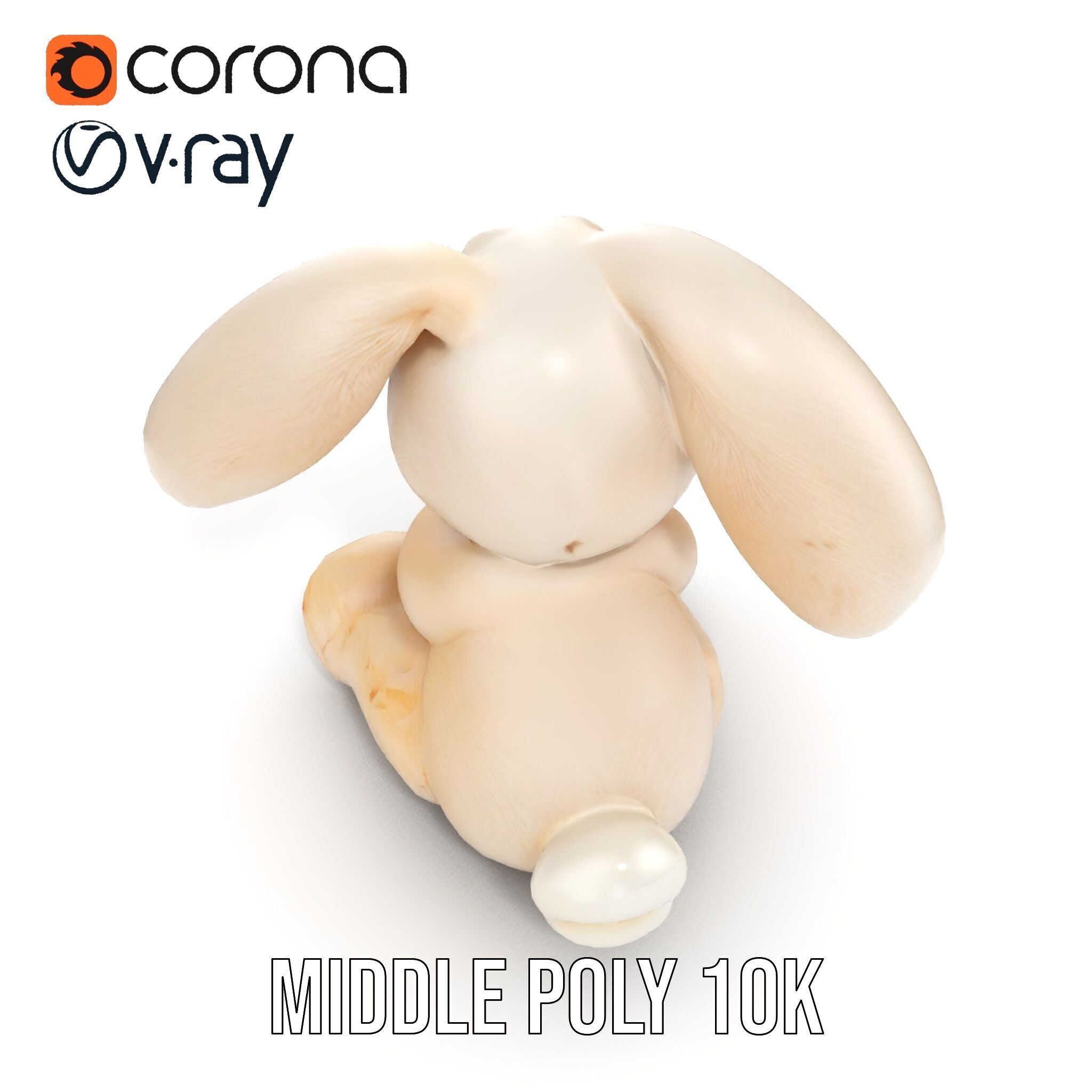 Fluffy Bunny Plush Toy D Model Pack Low-poly 3D model_6