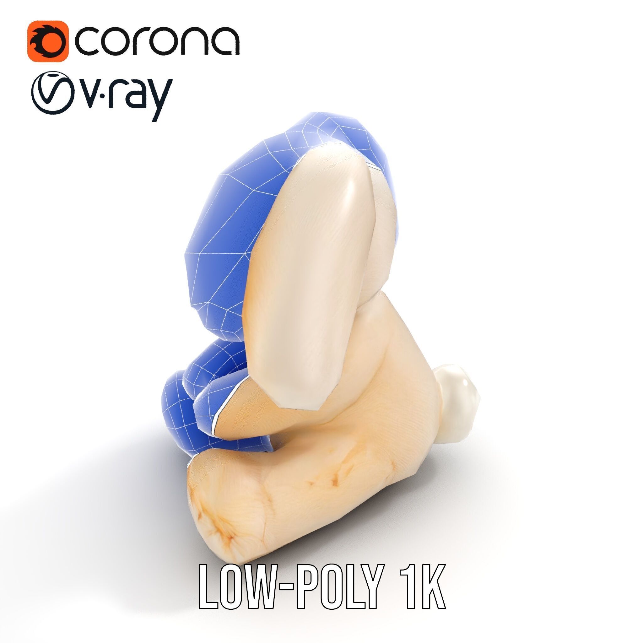 Fluffy Bunny Plush Toy D Model Pack Low-poly 3D model_21