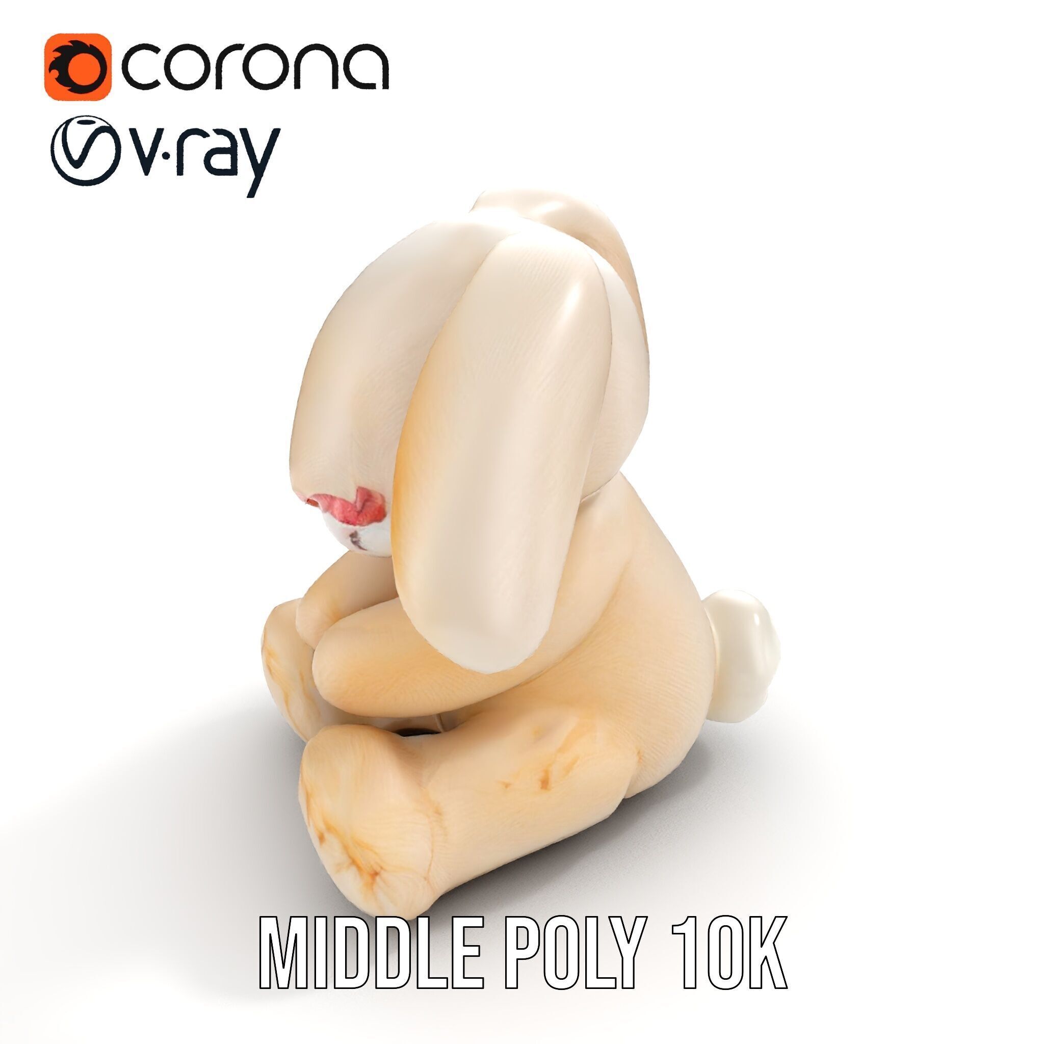 Fluffy Bunny Plush Toy D Model Pack Low-poly 3D model_20