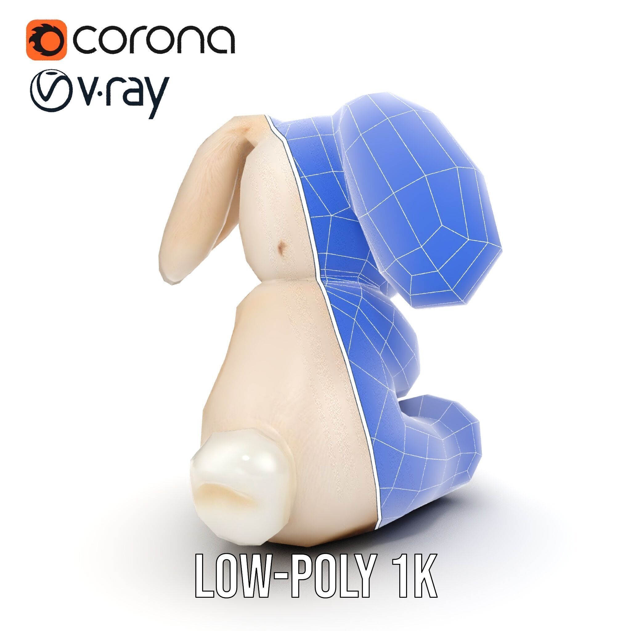Fluffy Bunny Plush Toy D Model Pack Low-poly 3D model_31