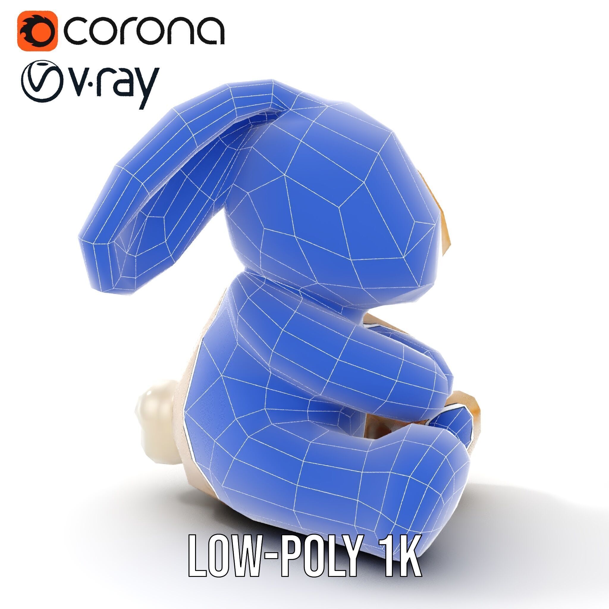 Fluffy Bunny Plush Toy D Model Pack Low-poly 3D model_23