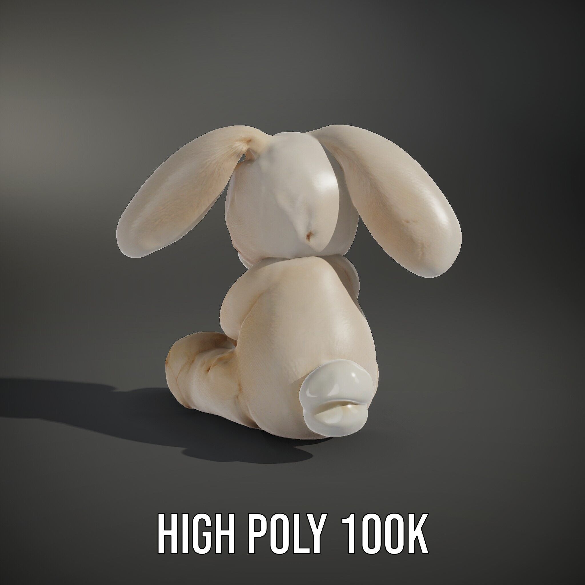 Fluffy Bunny Plush Toy D Model Pack Low-poly 3D model_8