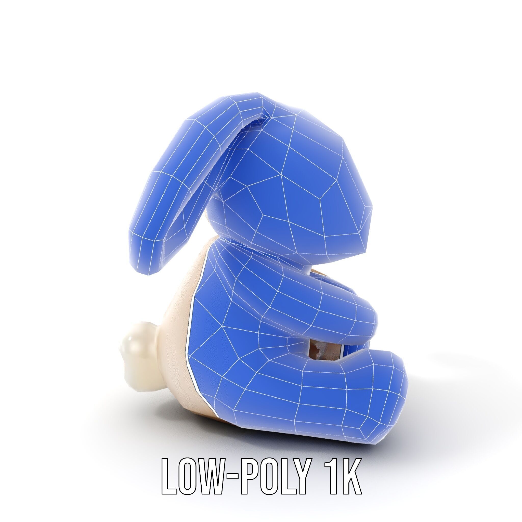 Fluffy Bunny Plush Toy D Model Pack Low-poly 3D model_10