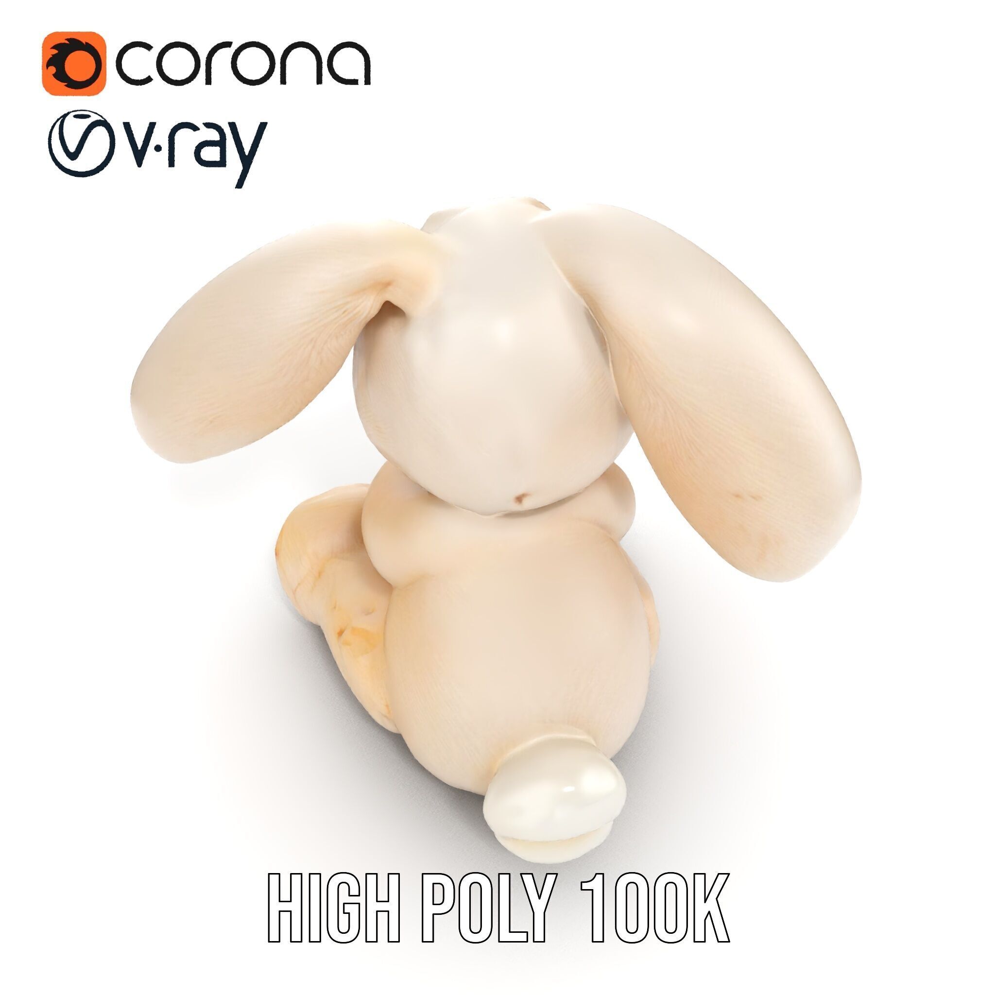 Fluffy Bunny Plush Toy D Model Pack Low-poly 3D model_32