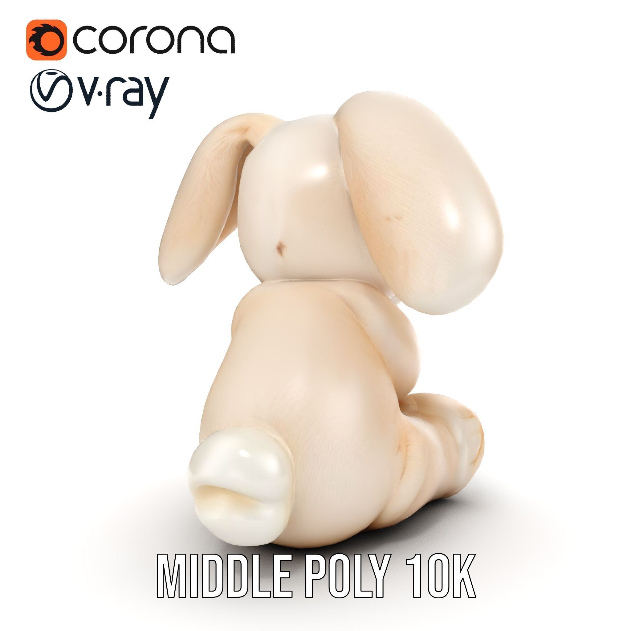 Fluffy Bunny Plush Toy D Model Pack Low-poly 3D model_17
