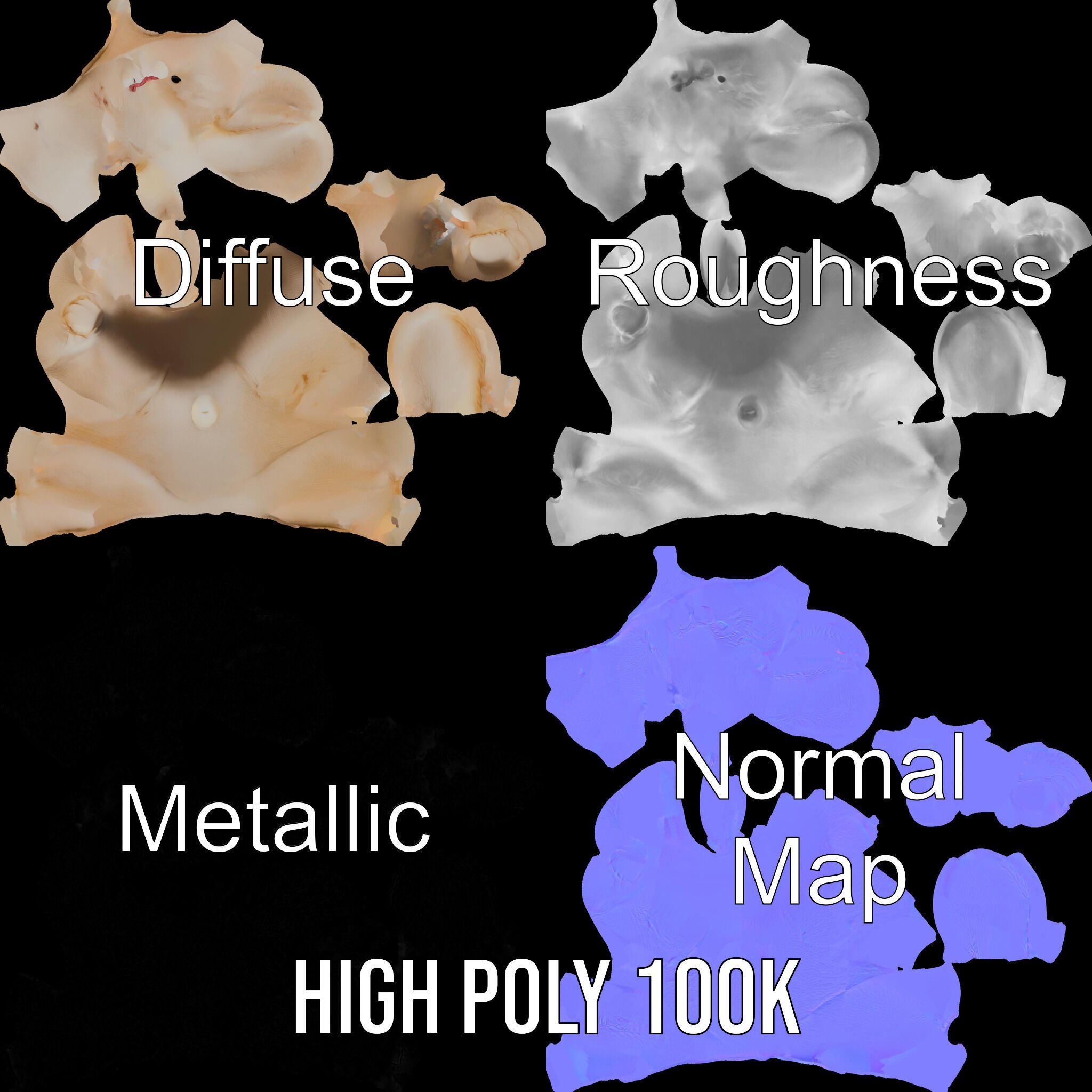 Fluffy Bunny Plush Toy D Model Pack Low-poly 3D model_3