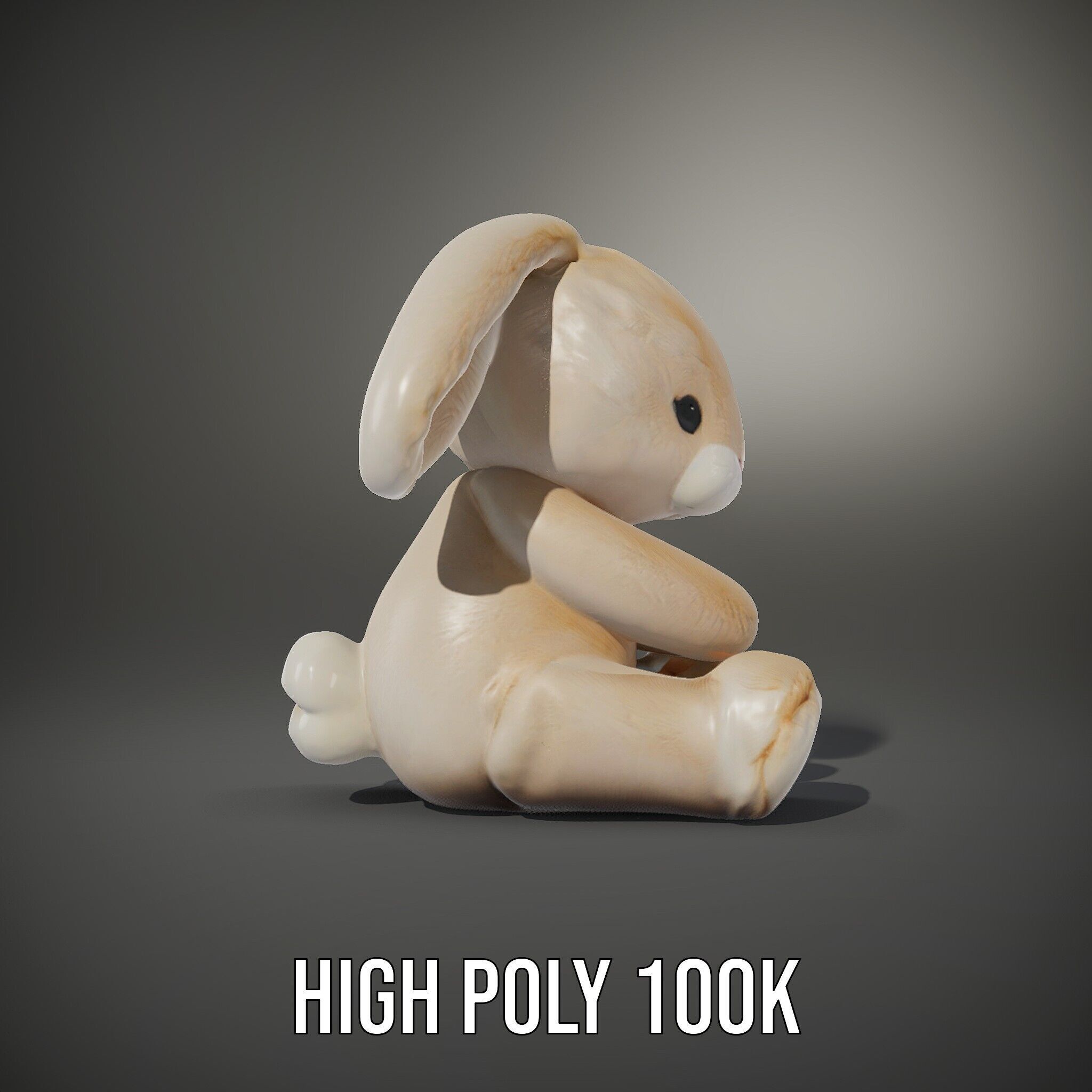 Fluffy Bunny Plush Toy D Model Pack Low-poly 3D model_11