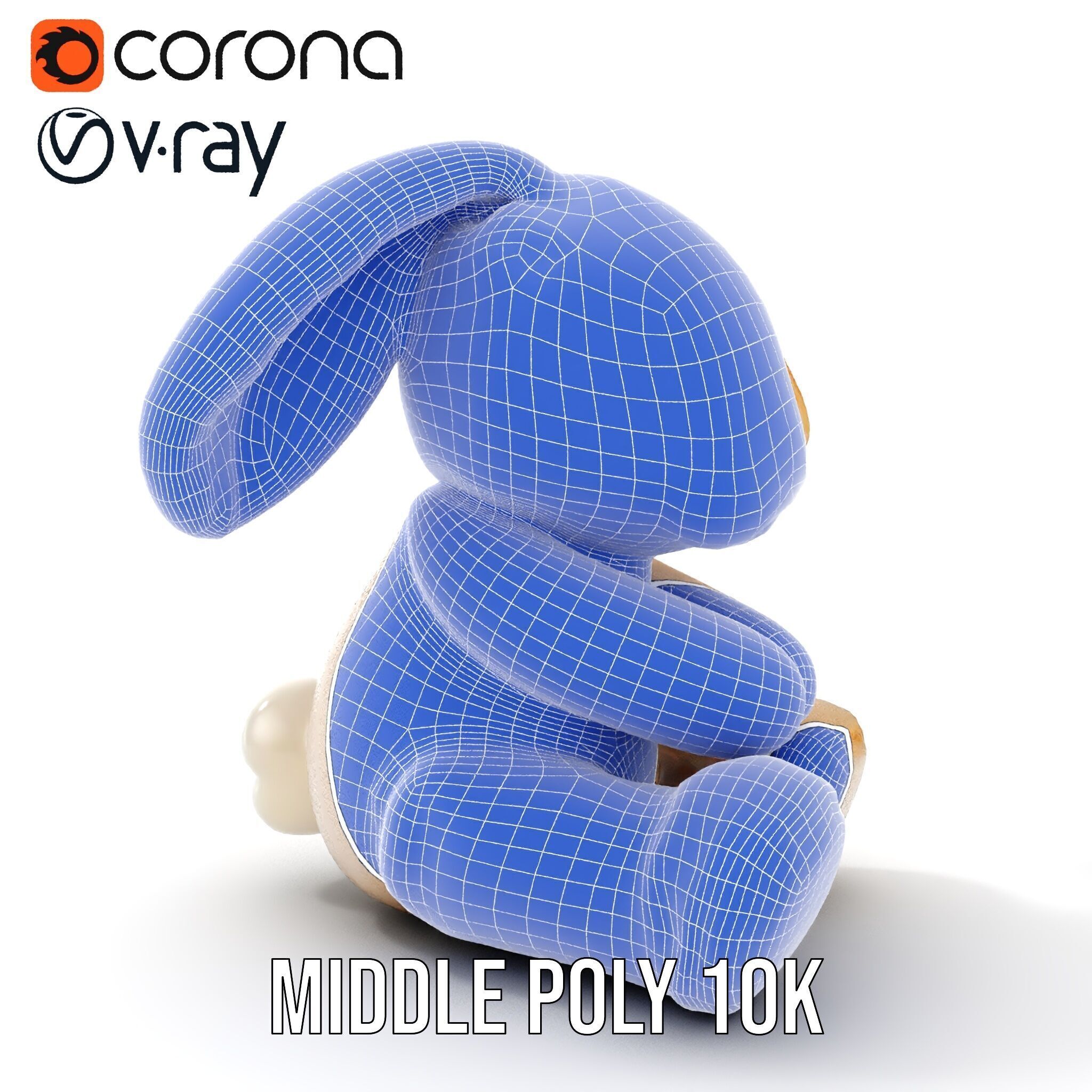 Fluffy Bunny Plush Toy D Model Pack Low-poly 3D model_22