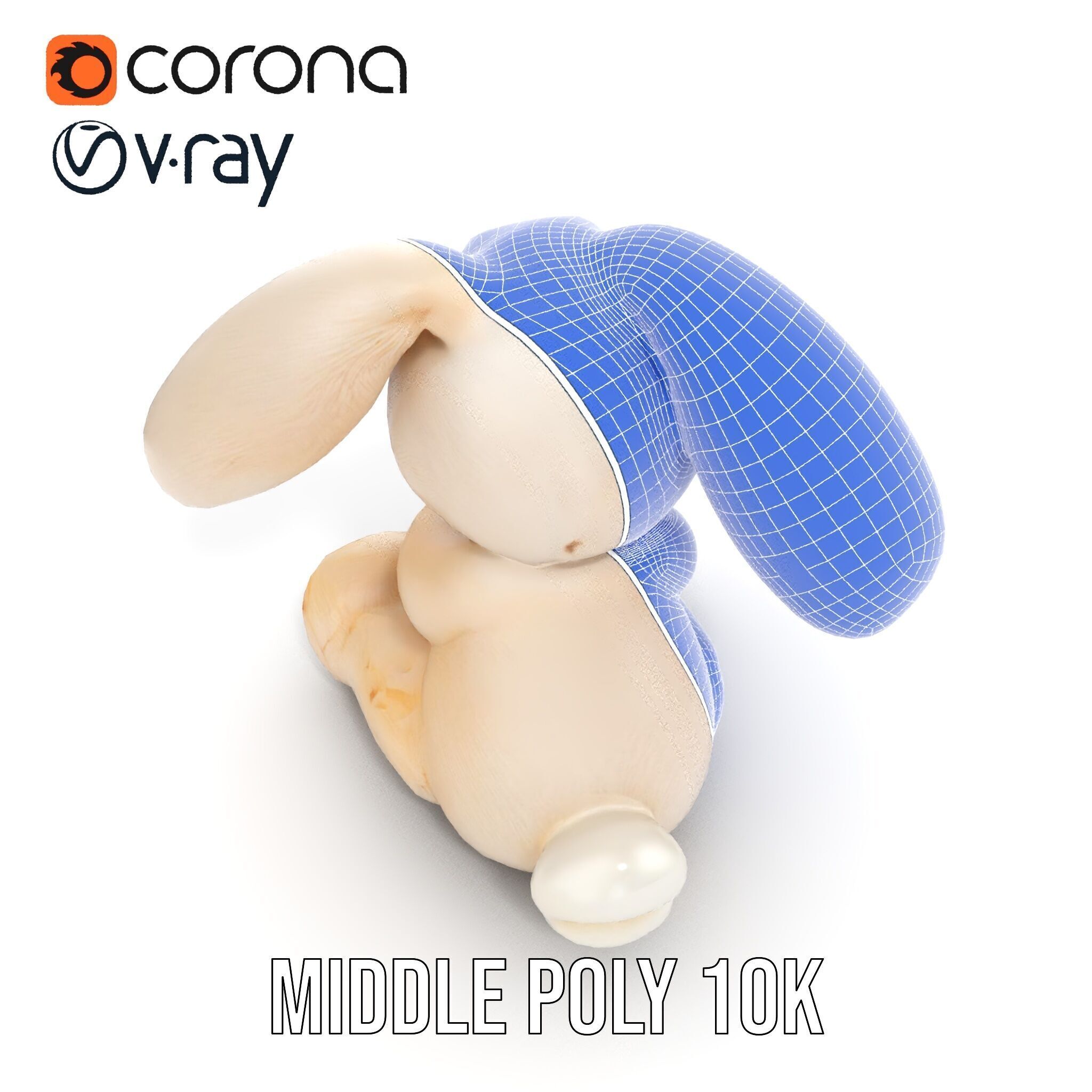 Fluffy Bunny Plush Toy D Model Pack Low-poly 3D model_25