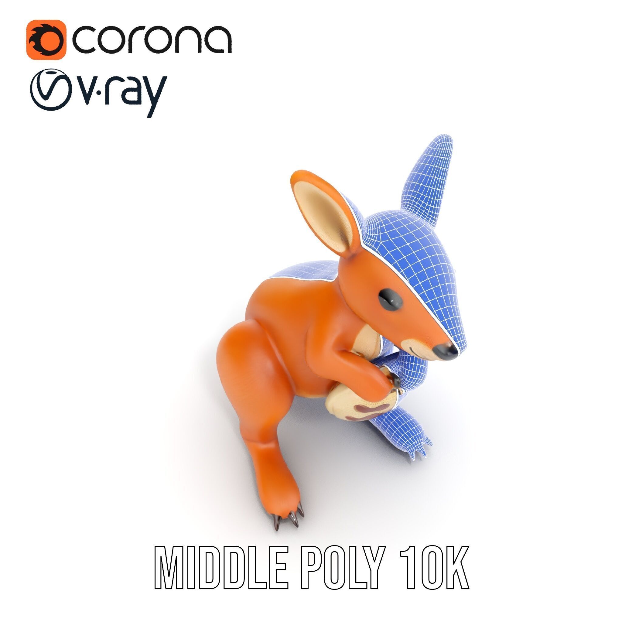 Kangaroo Plush Toy D Model Pack Low-poly 3D model_22