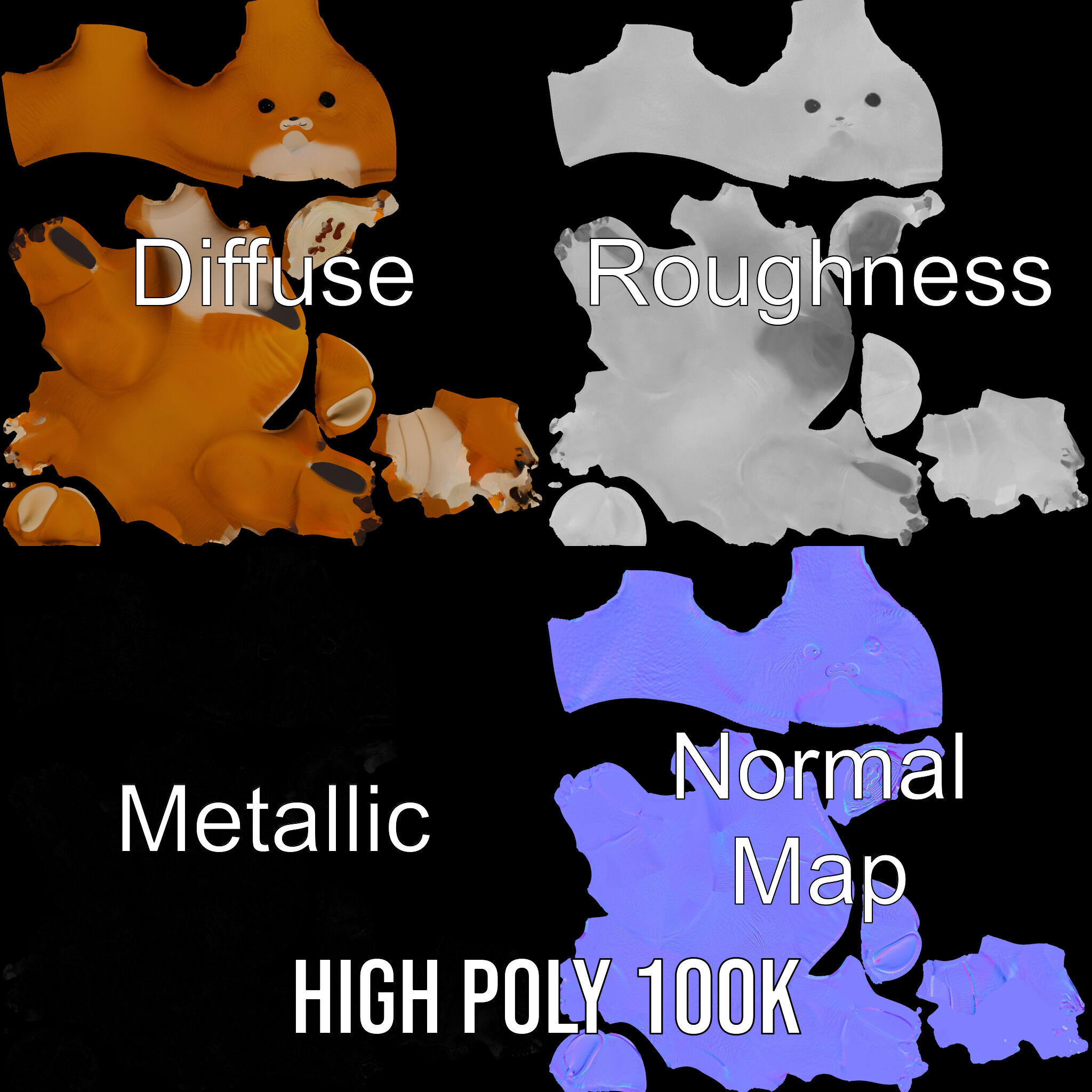 Kangaroo Plush Toy D Model Pack Low-poly 3D model_3