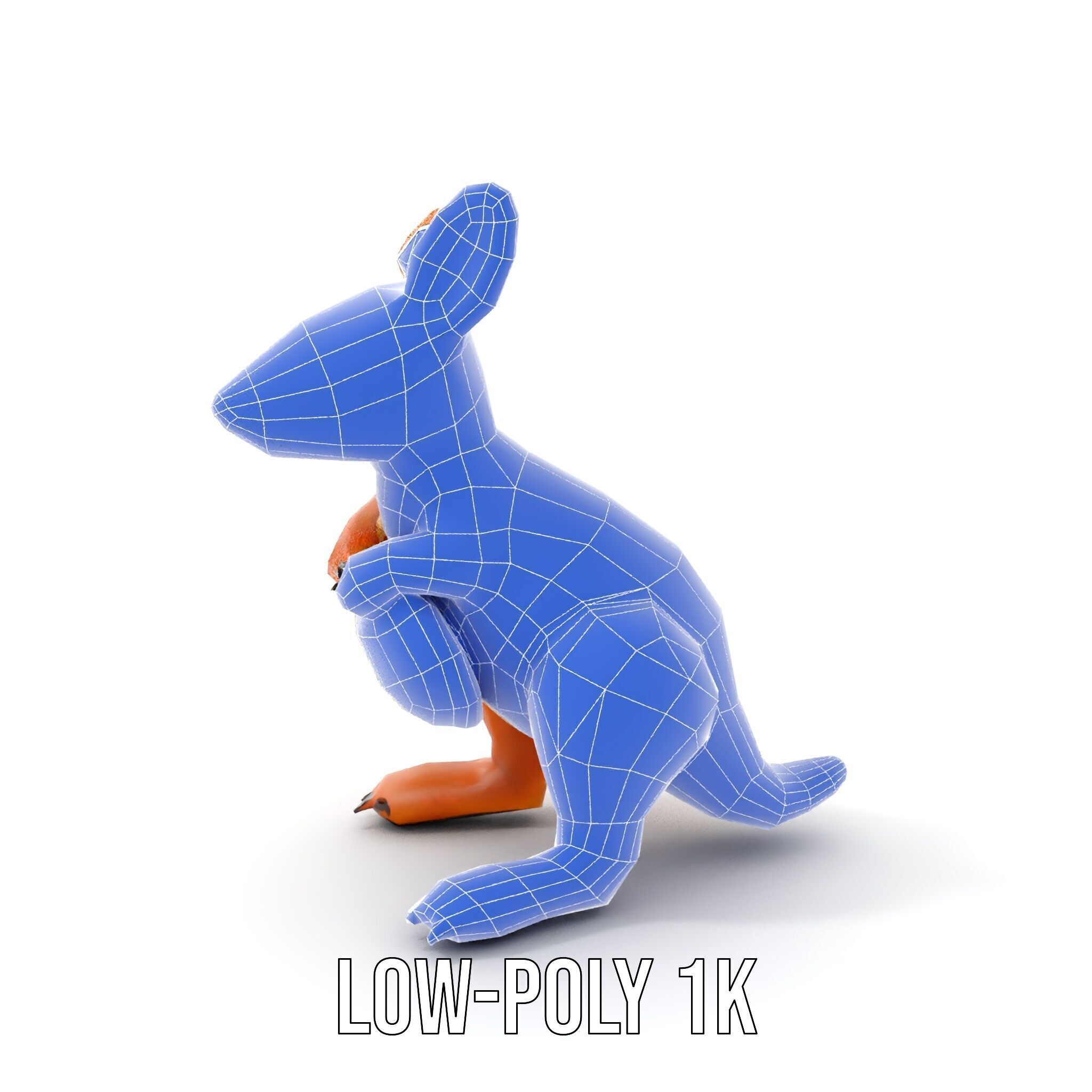 Kangaroo Plush Toy D Model Pack Low-poly 3D model_21