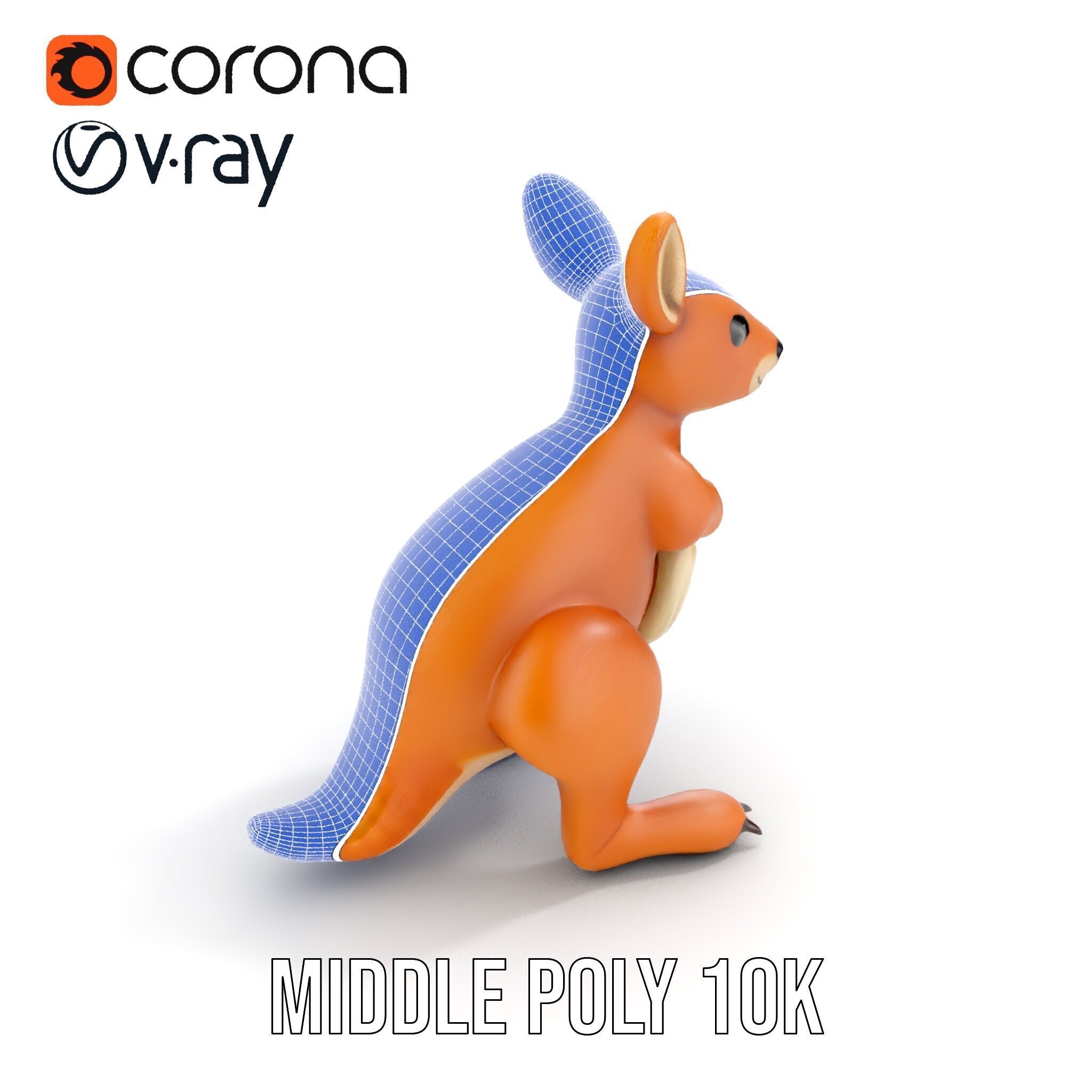 Kangaroo Plush Toy D Model Pack Low-poly 3D model_20