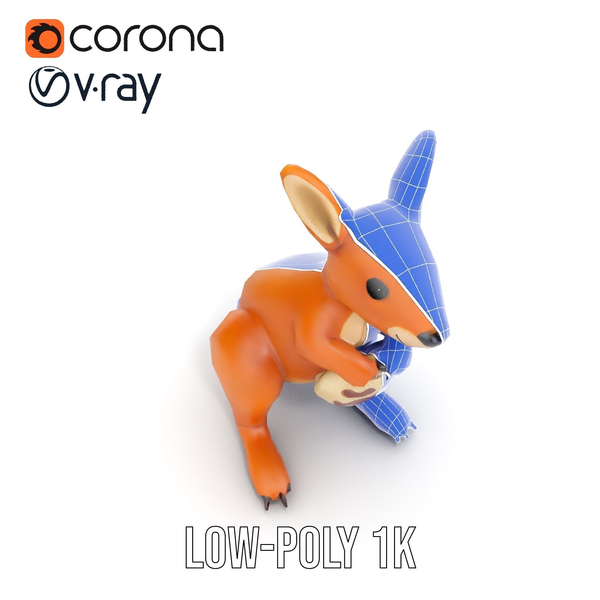 Kangaroo Plush Toy D Model Pack Low-poly 3D model_31