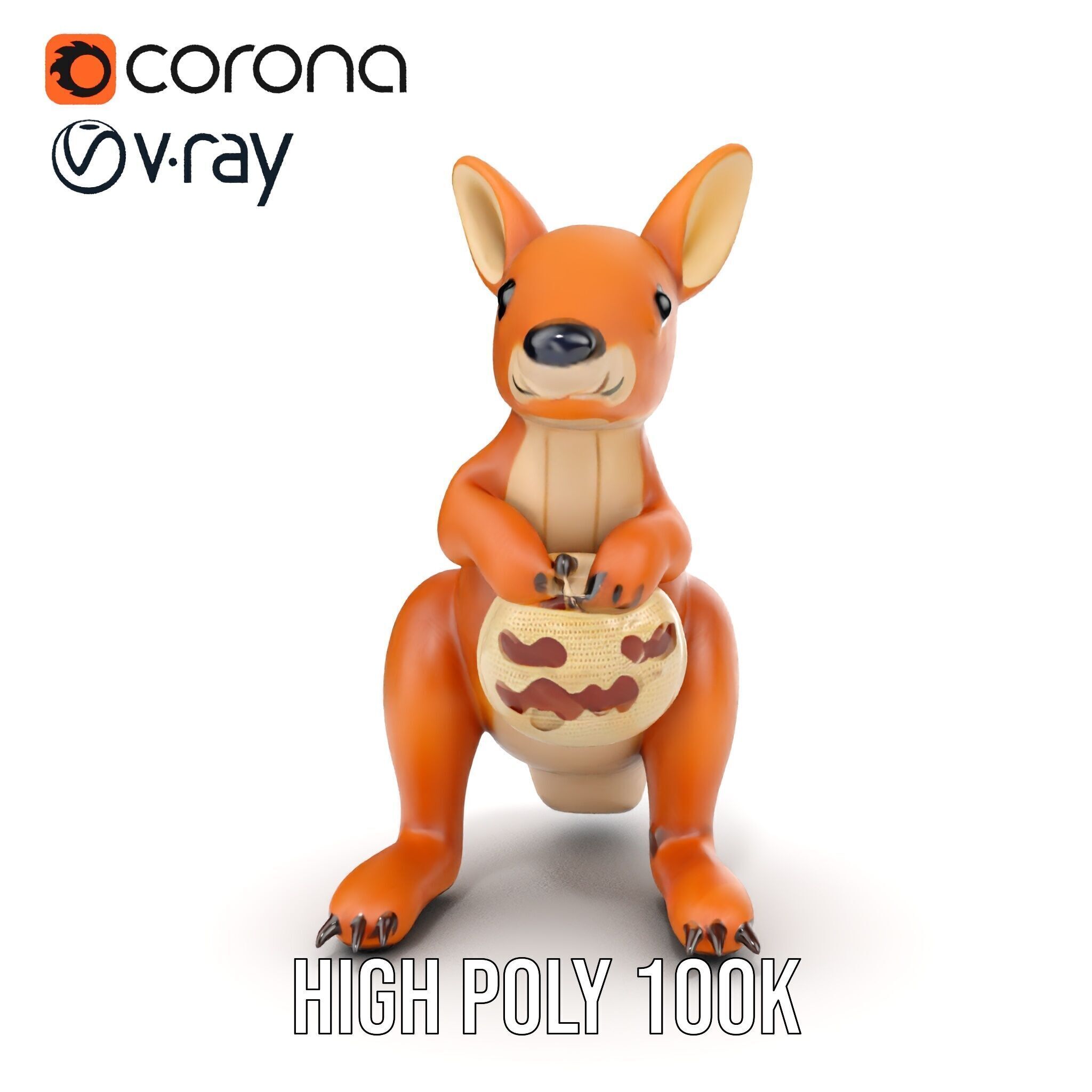 Kangaroo Plush Toy D Model Pack Low-poly 3D model_24