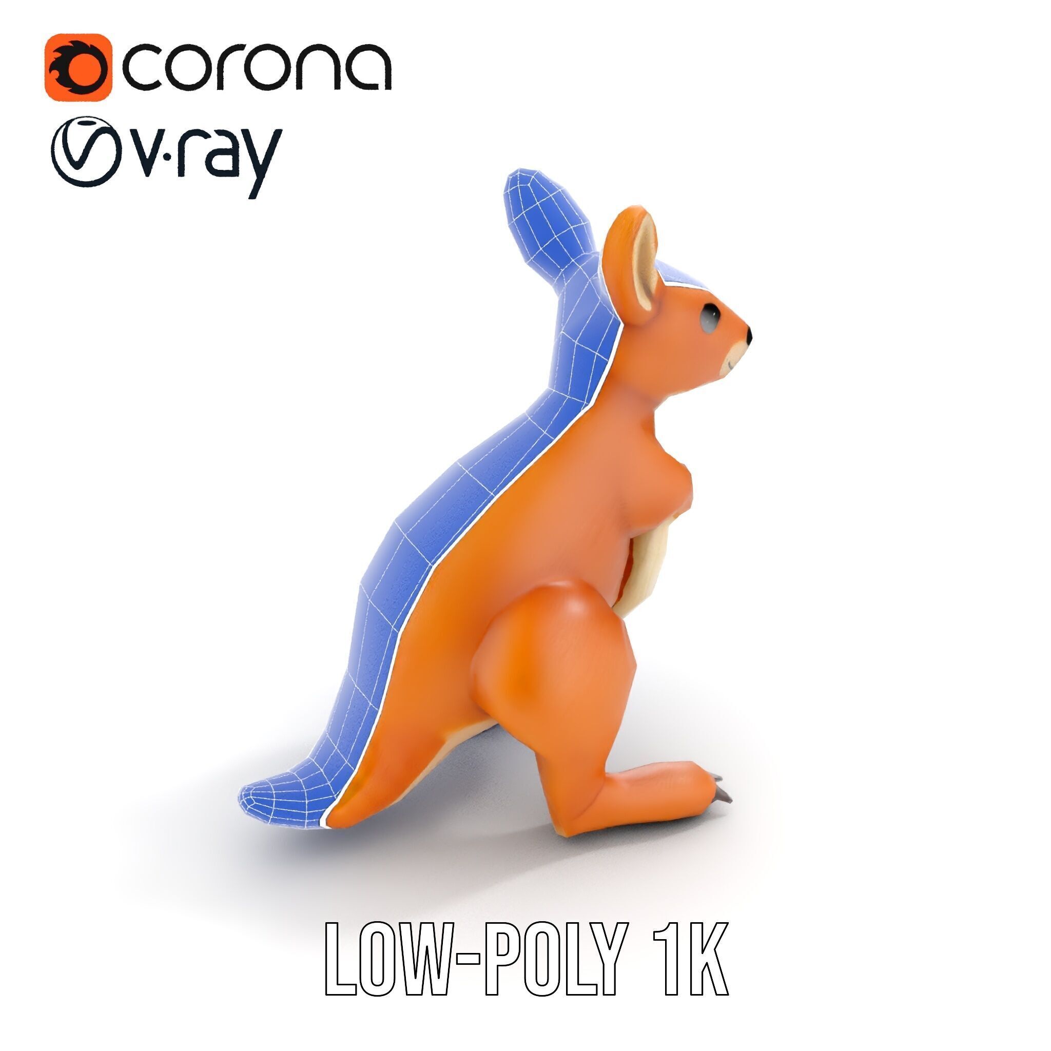 Kangaroo Plush Toy D Model Pack Low-poly 3D model_26