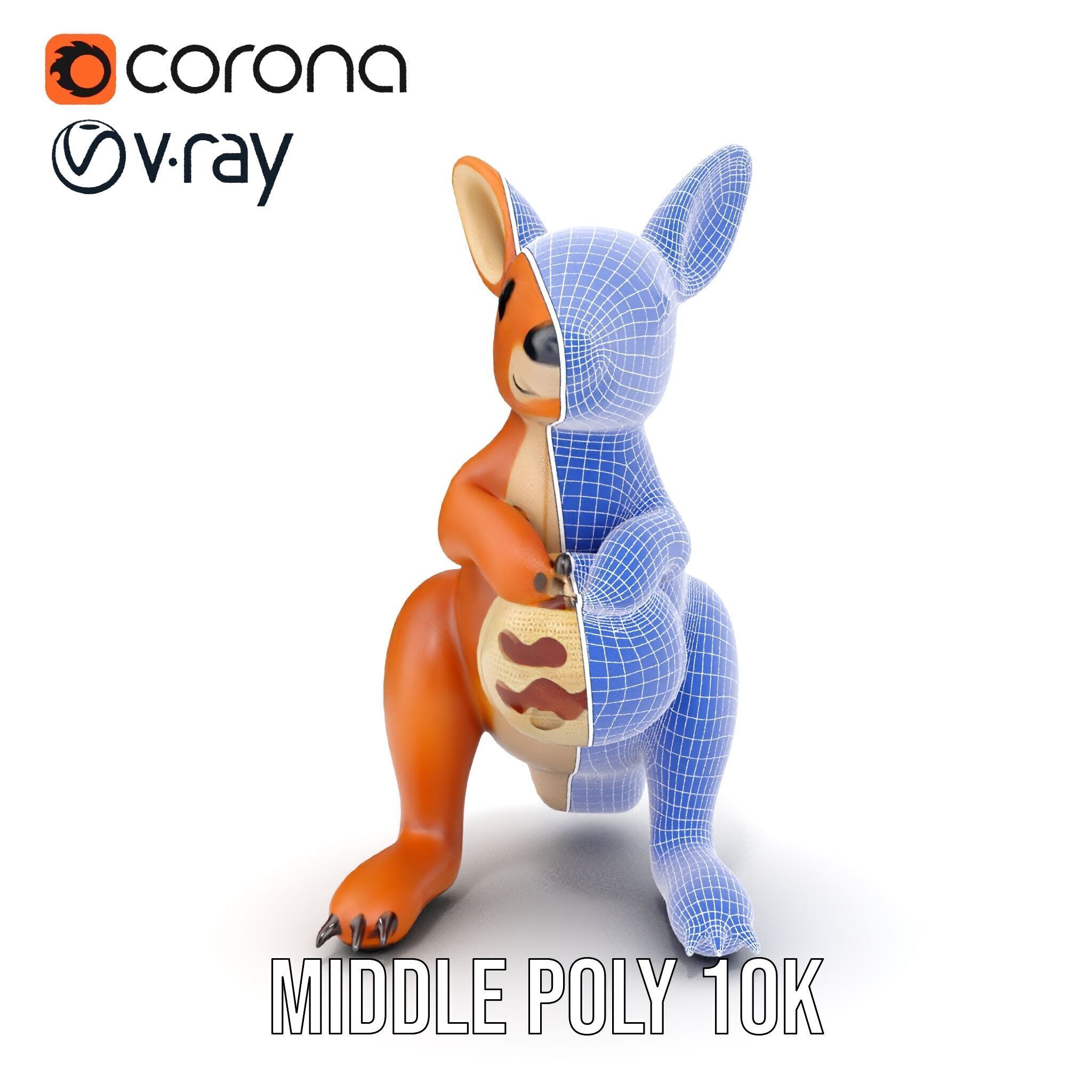 Kangaroo Plush Toy D Model Pack Low-poly 3D model_25