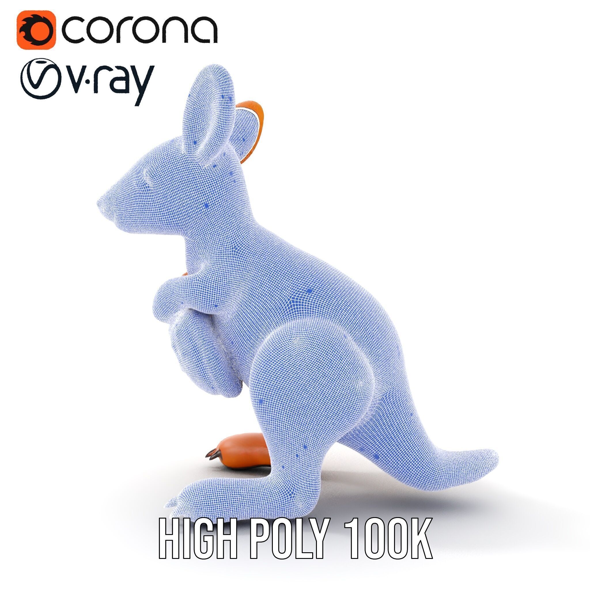 Kangaroo Plush Toy D Model Pack Low-poly 3D model_37
