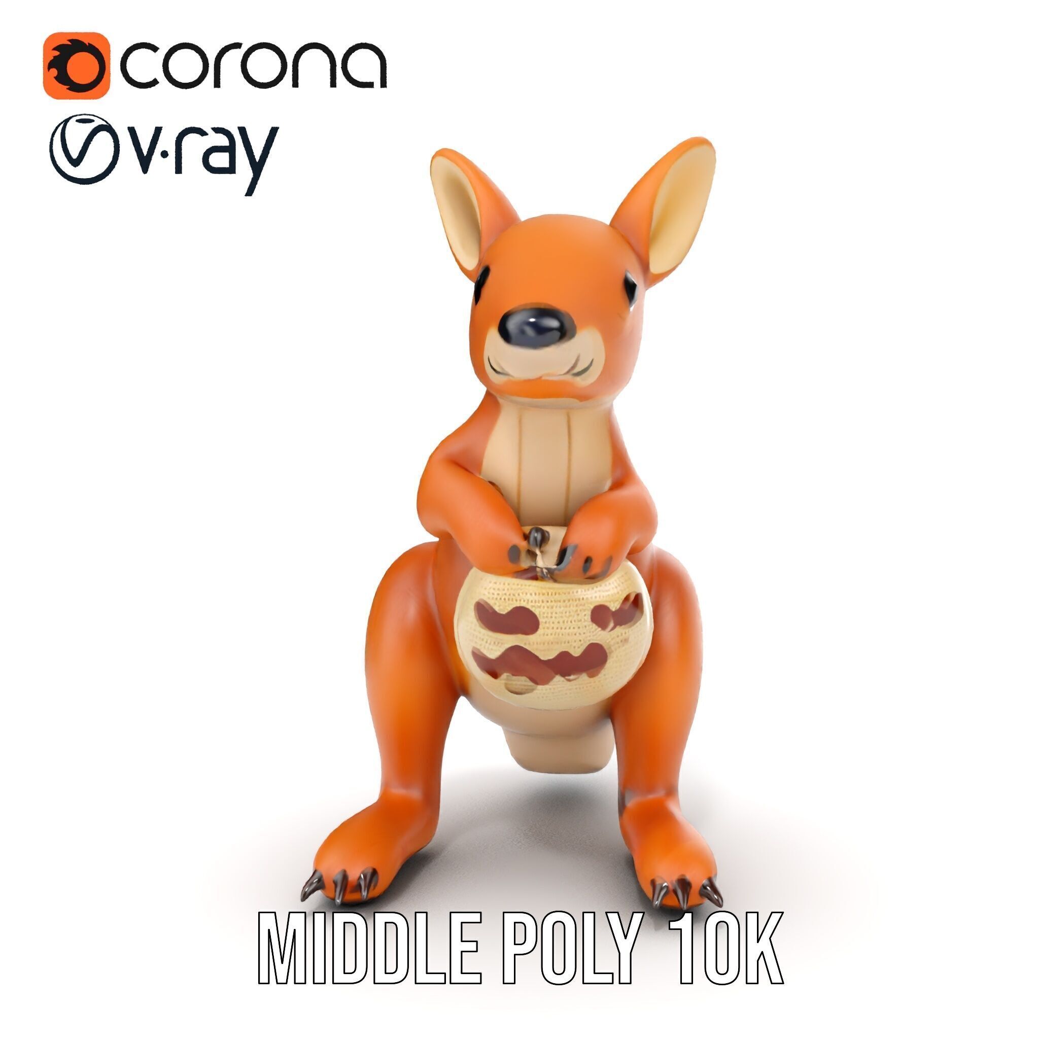 Kangaroo Plush Toy D Model Pack Low-poly 3D model_30