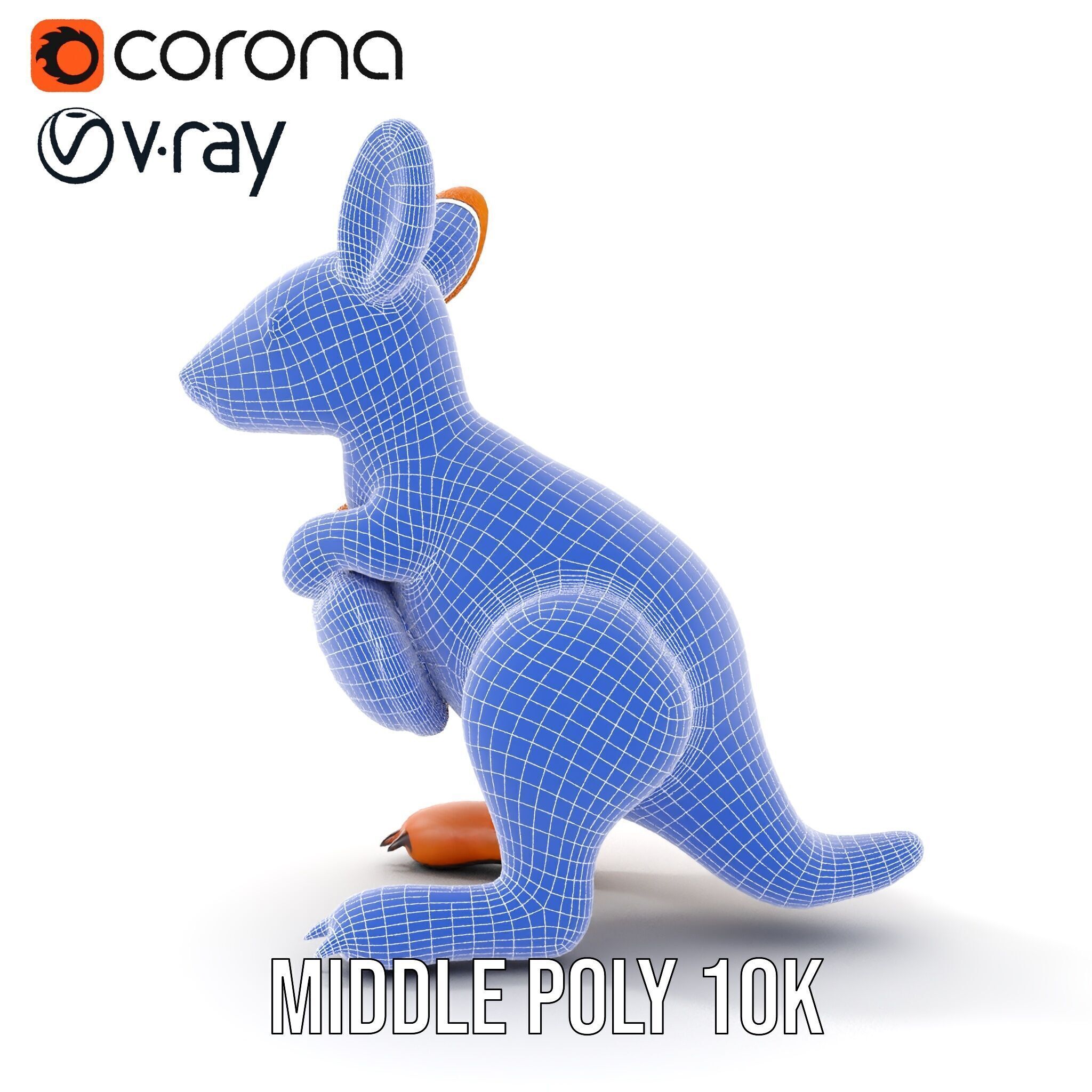 Kangaroo Plush Toy D Model Pack Low-poly 3D model_17