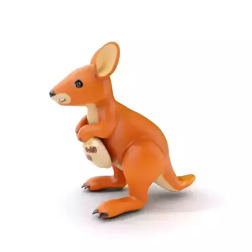 Kangaroo Plush Toy D Model Pack Low-poly 3D model
