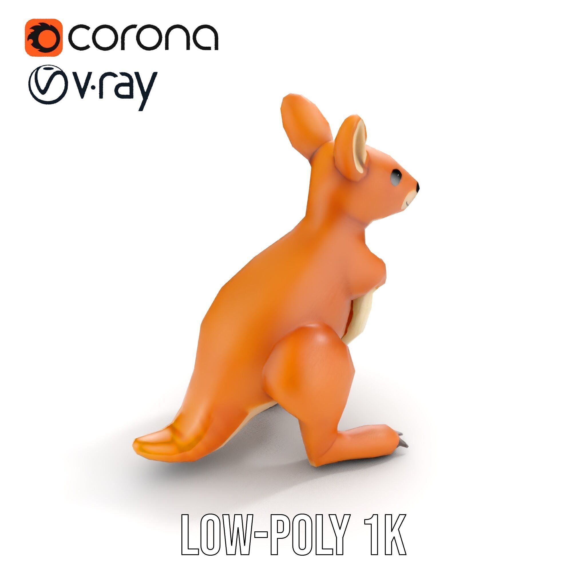 Kangaroo Plush Toy D Model Pack Low-poly 3D model_13
