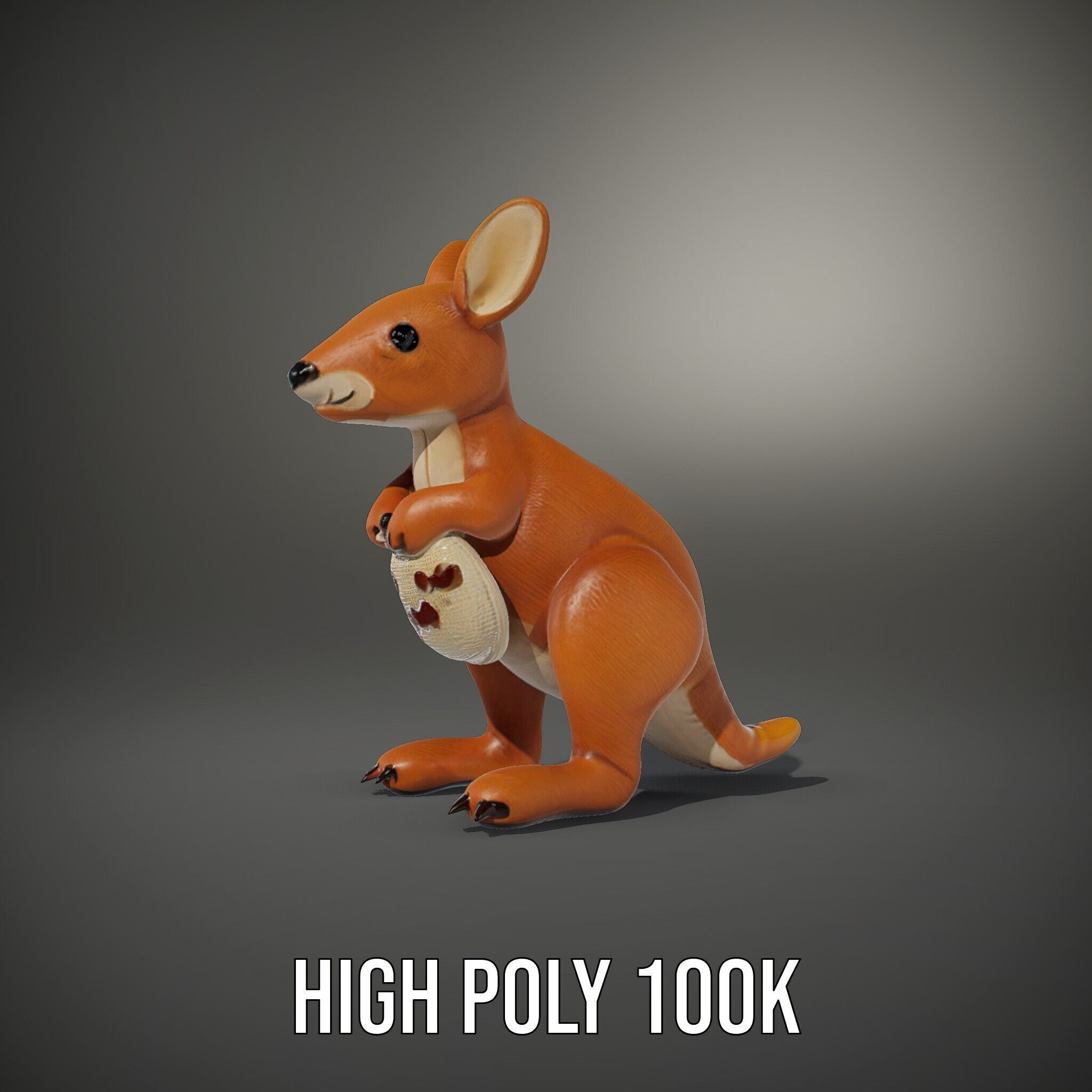 Kangaroo Plush Toy D Model Pack Low-poly 3D model_11