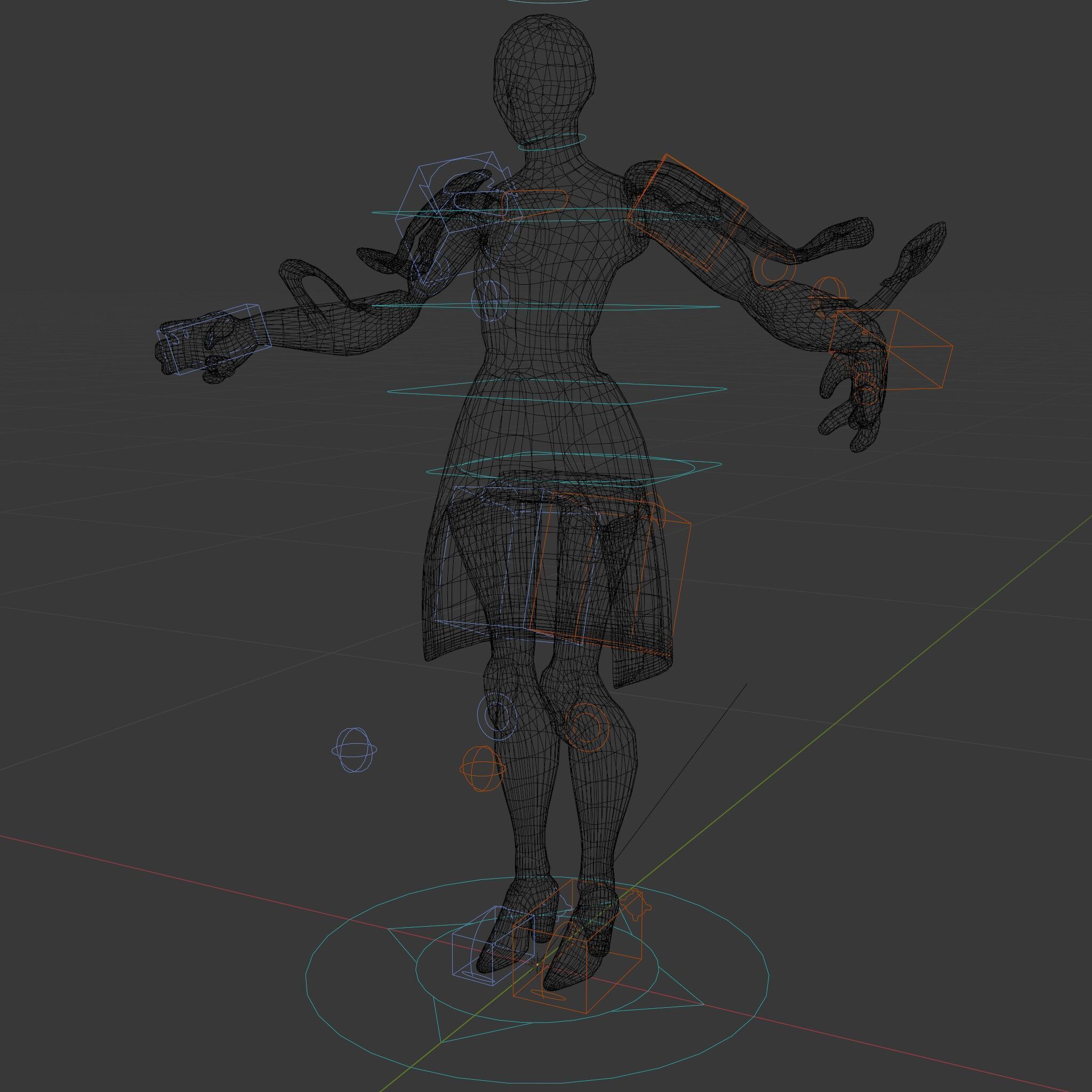 Futuristic Cyborg Female Character  Rigged and Animated Low-poly 3D model_9