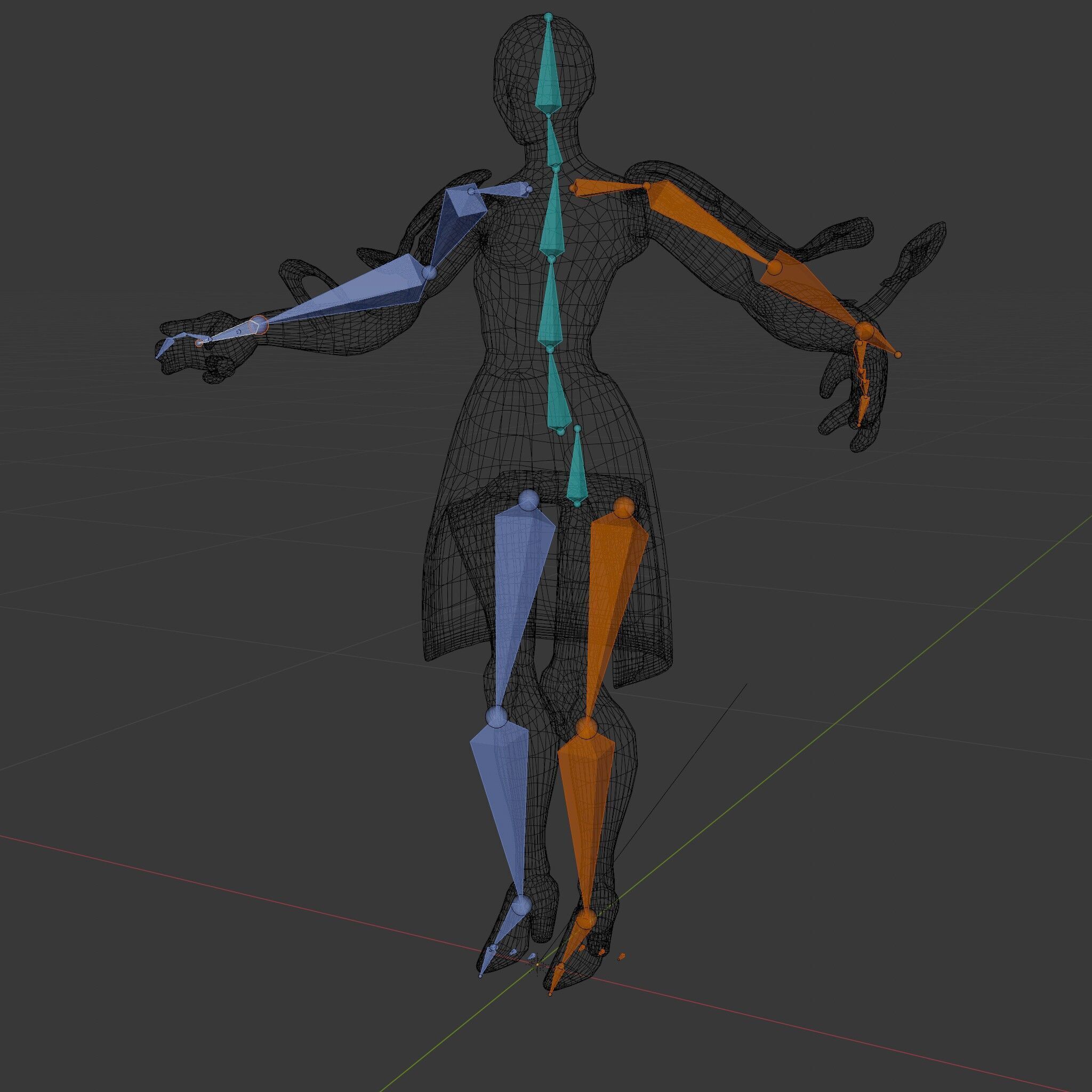 Futuristic Cyborg Female Character  Rigged and Animated Low-poly 3D model_6