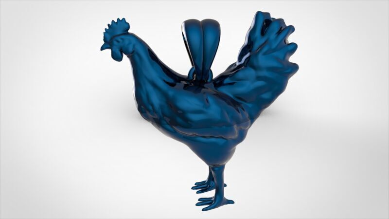 Rooster Chicken Pendant 3D print model_10