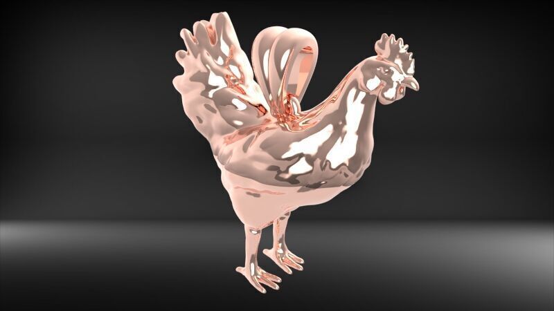 Rooster Chicken Pendant 3D print model_13
