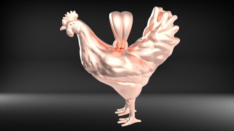 Rooster Chicken Pendant 3D print model_5