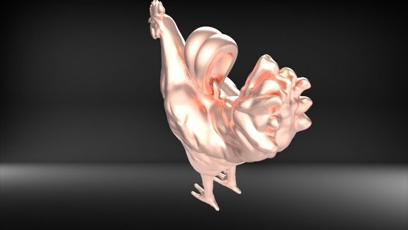 Rooster Chicken Pendant 3D print model_23